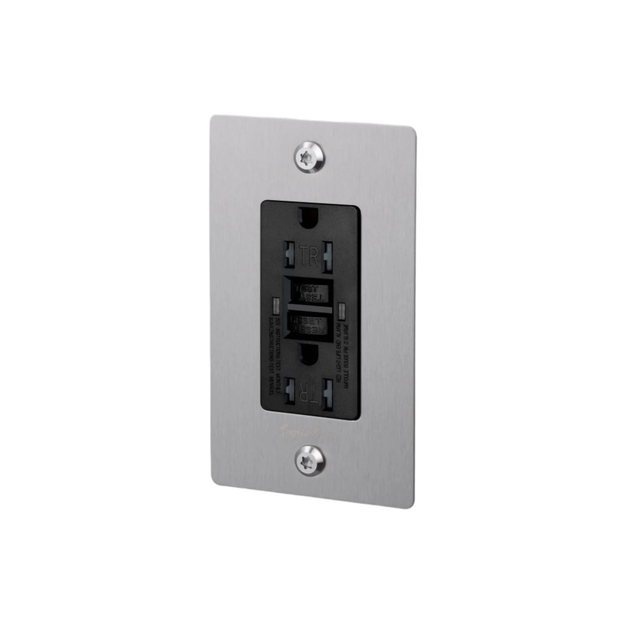 1G Duplex Outlet / Gfci / Linear / With Logo / Steel - Image 2