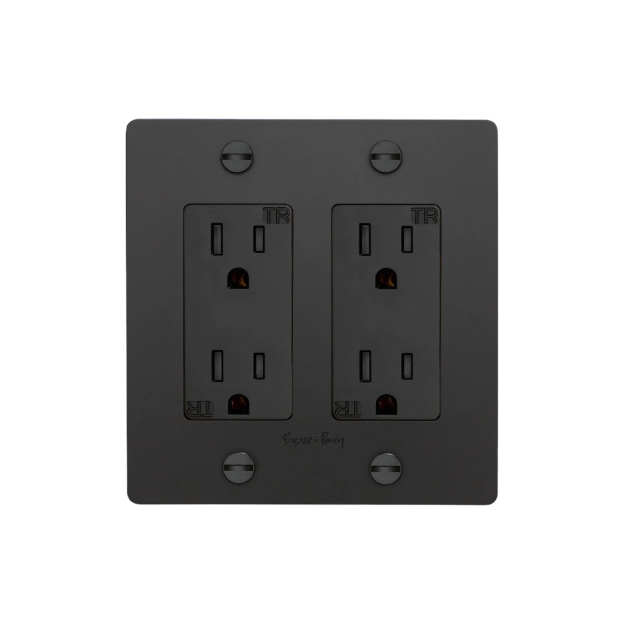 2G Duplex Outlet / Cross / With Logo / Black