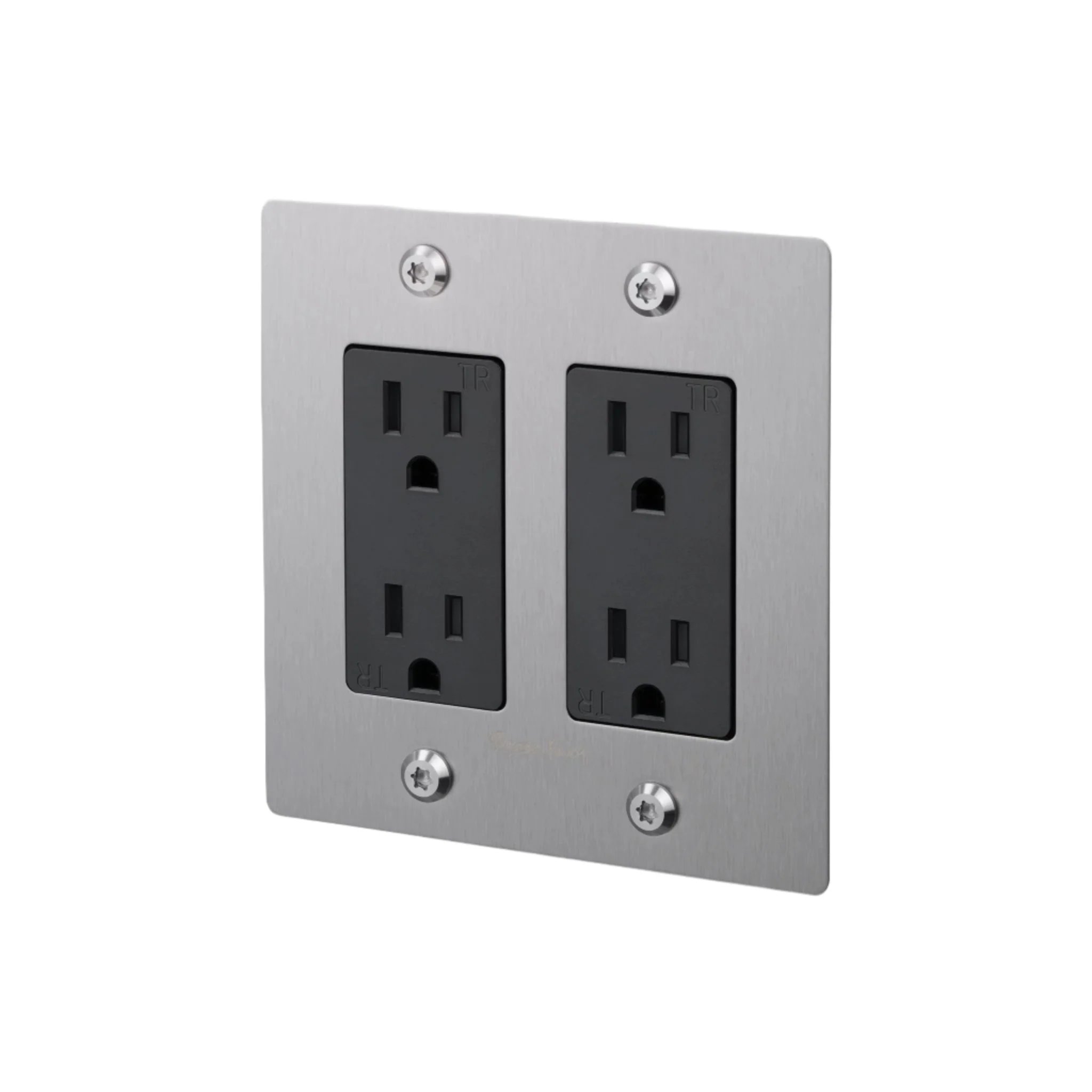 2G Duplex Outlet / Linear / With Logo / Steel - Image 2