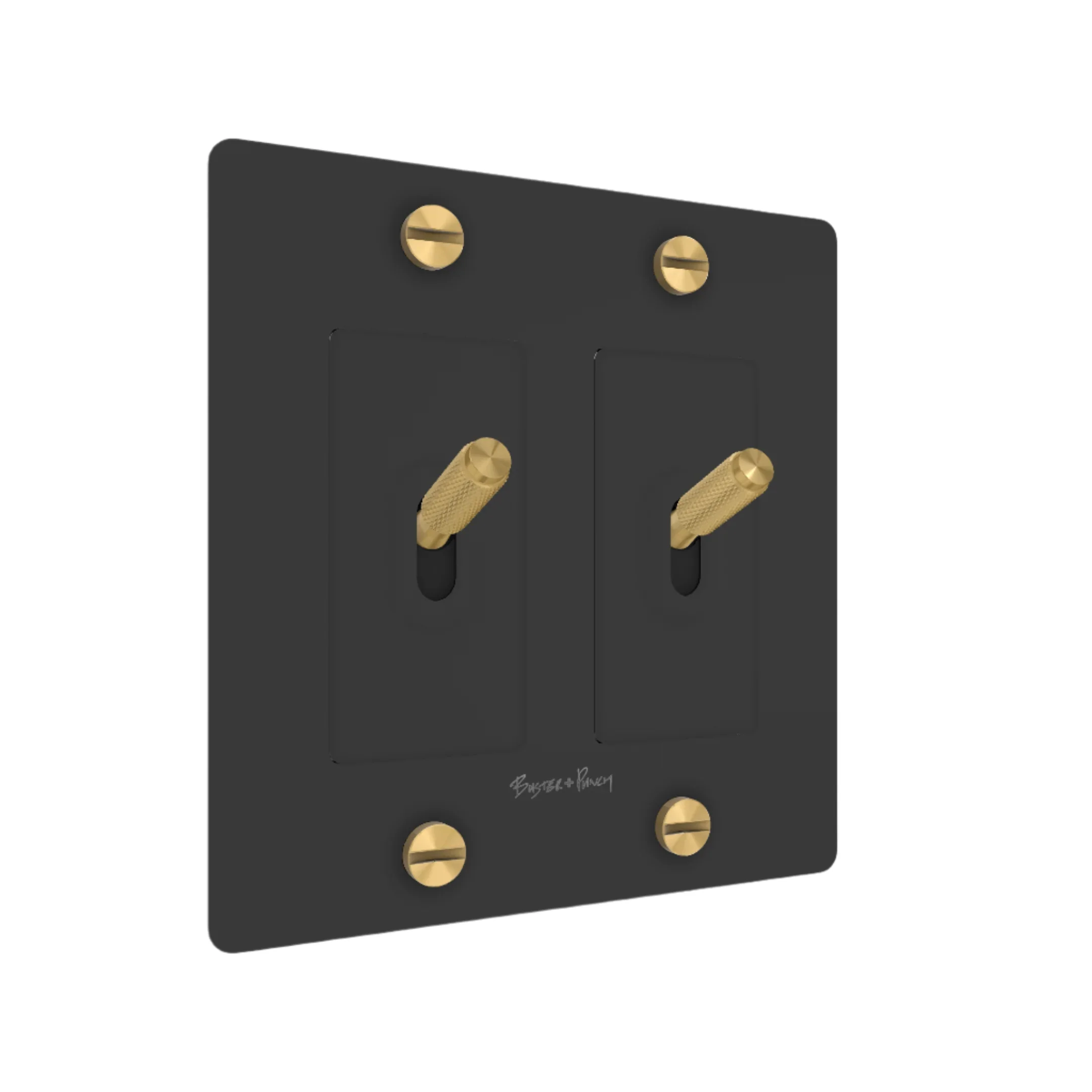 2G Toggle / Cross / With Logo / Black / Brass
