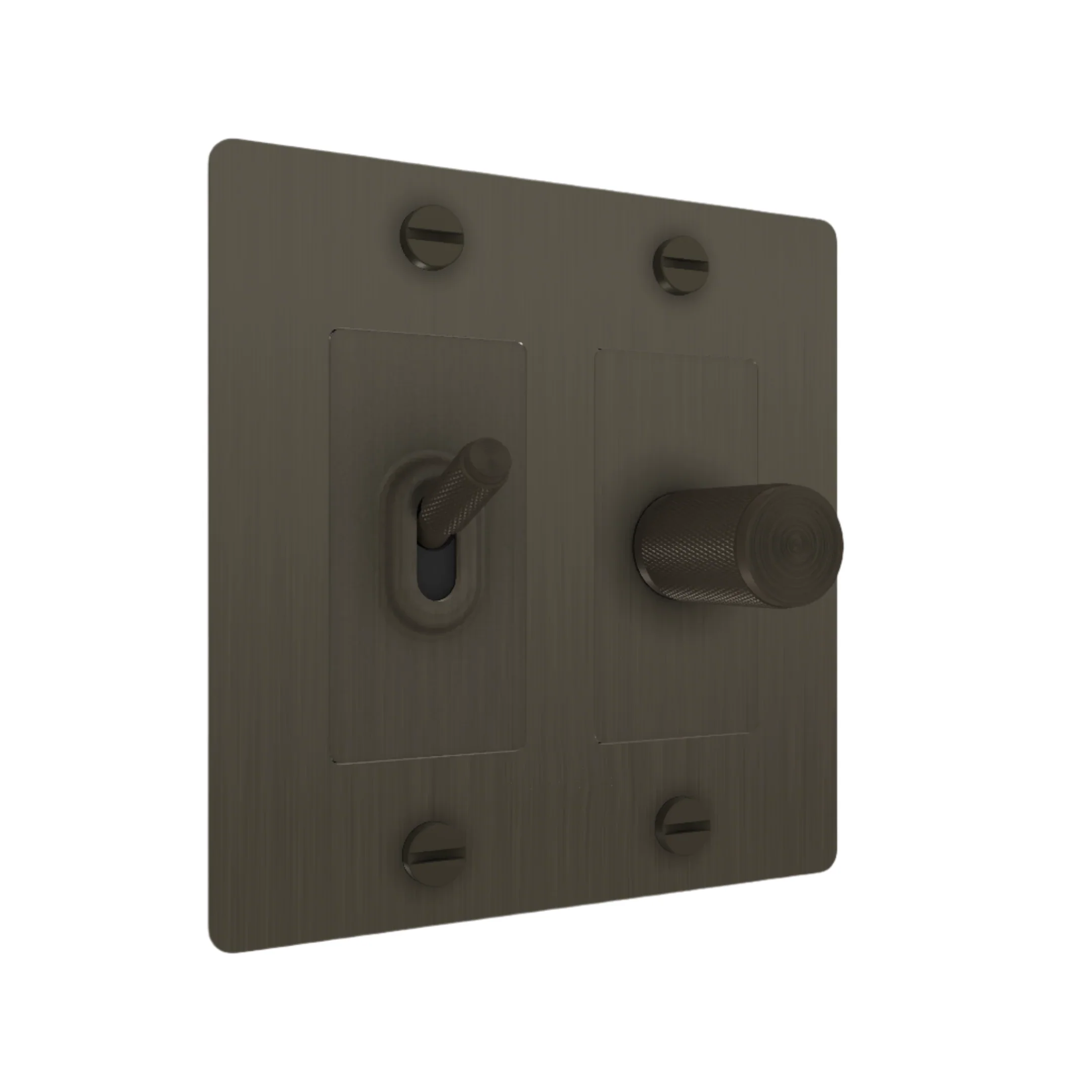 2G Toggle & Dimmer / Cross / Without Logo / Smoked Bronze / Smoked Bronze