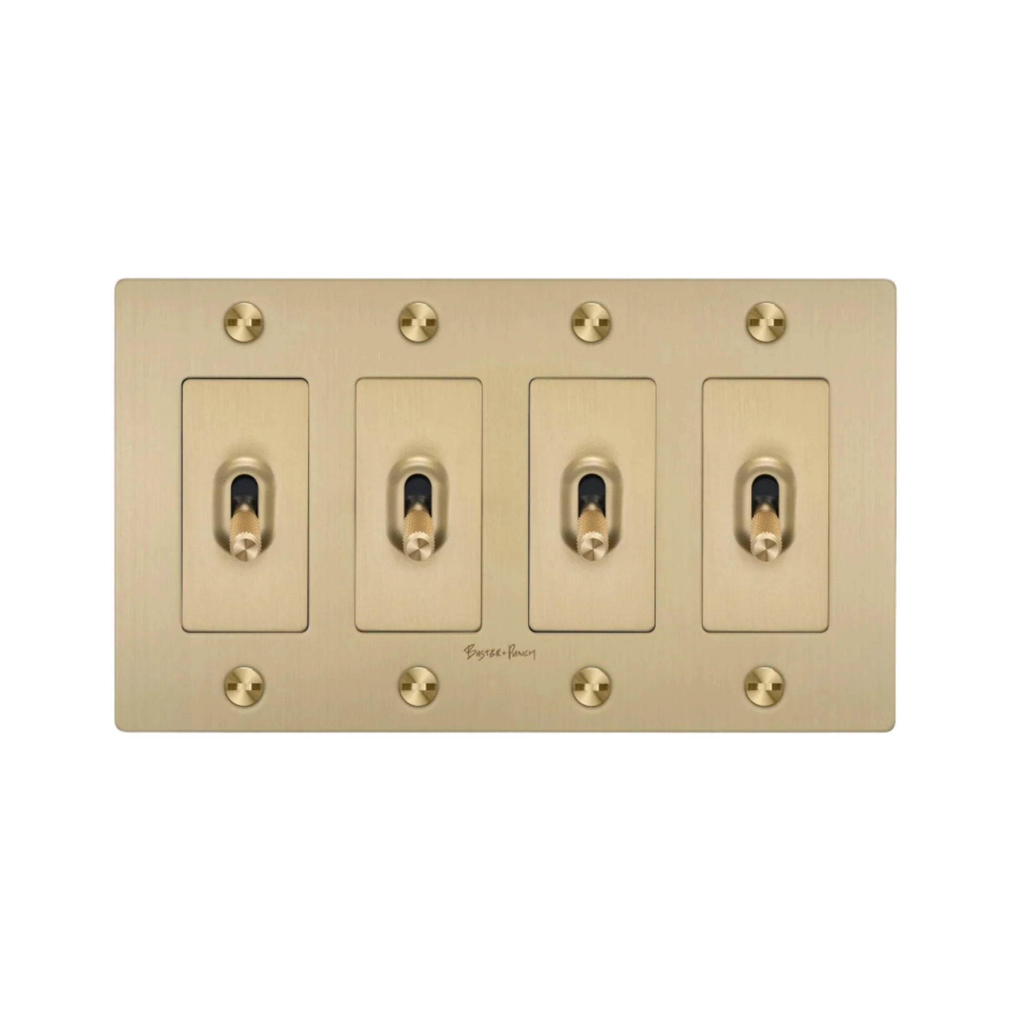 4G Toggle Switch / Cross / With Logo / Brass