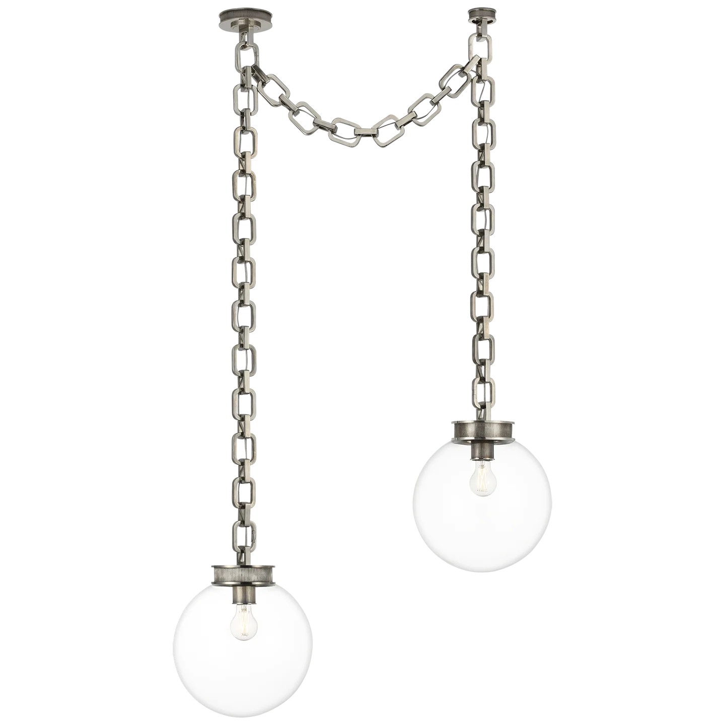Bellamy 2 Light Statement Chain 12" Globe Chandelier