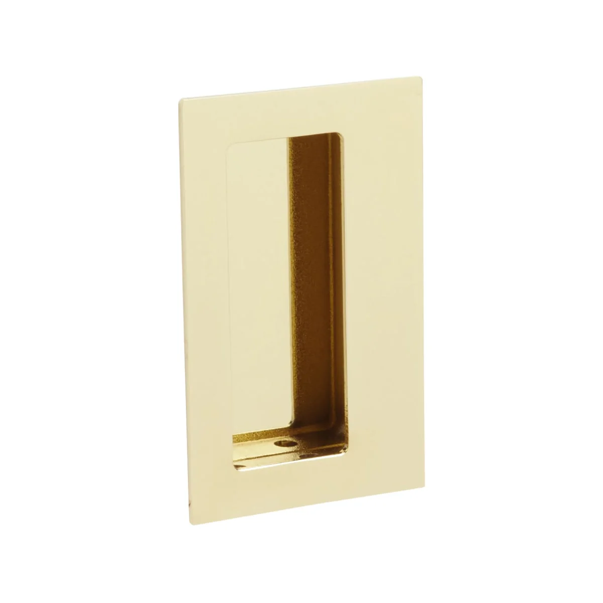 Brass Rectangular Flush Pull with Offset Pocket - Image 10