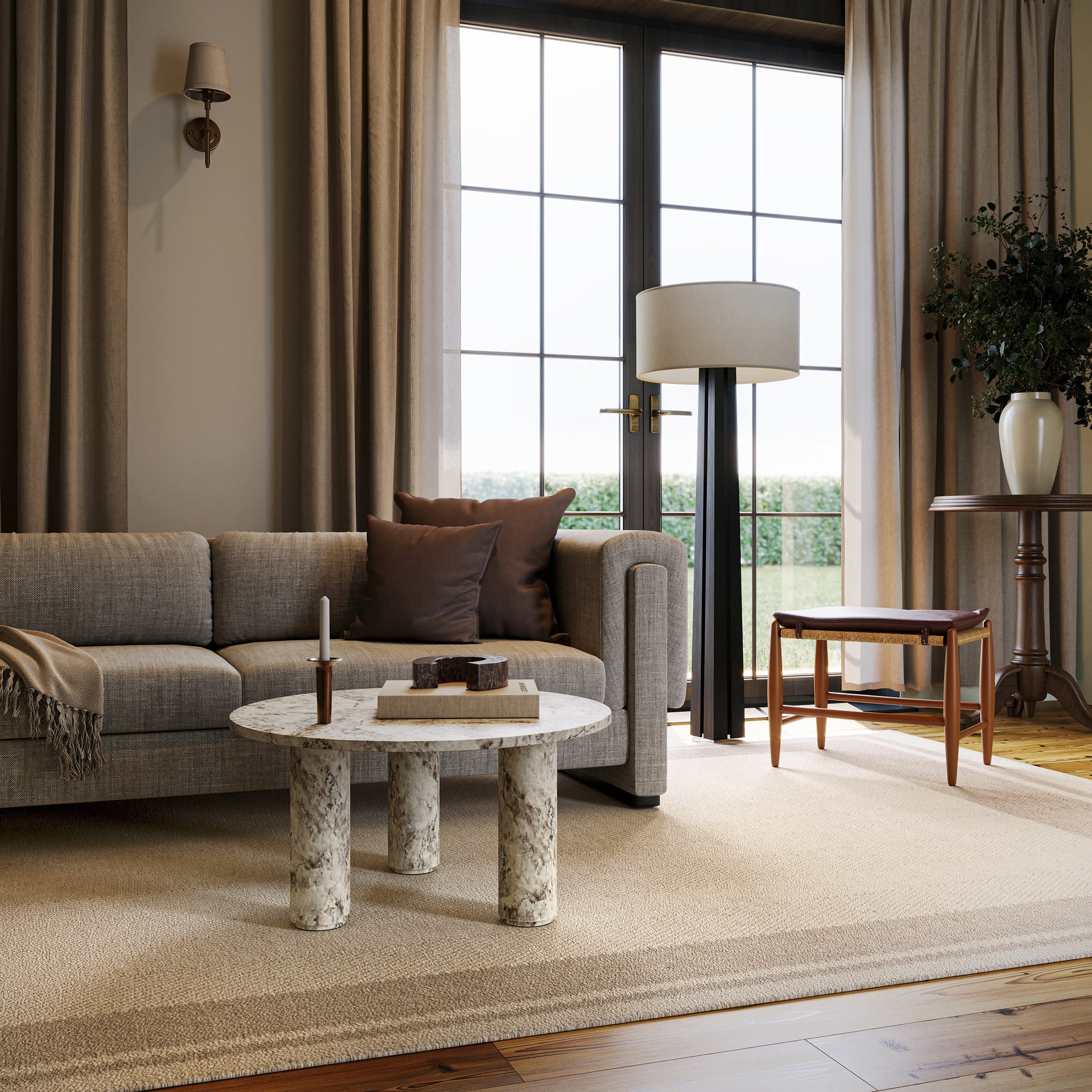 Canon Bordered Wool Rug by Nate Berkus | Beige - Image 2