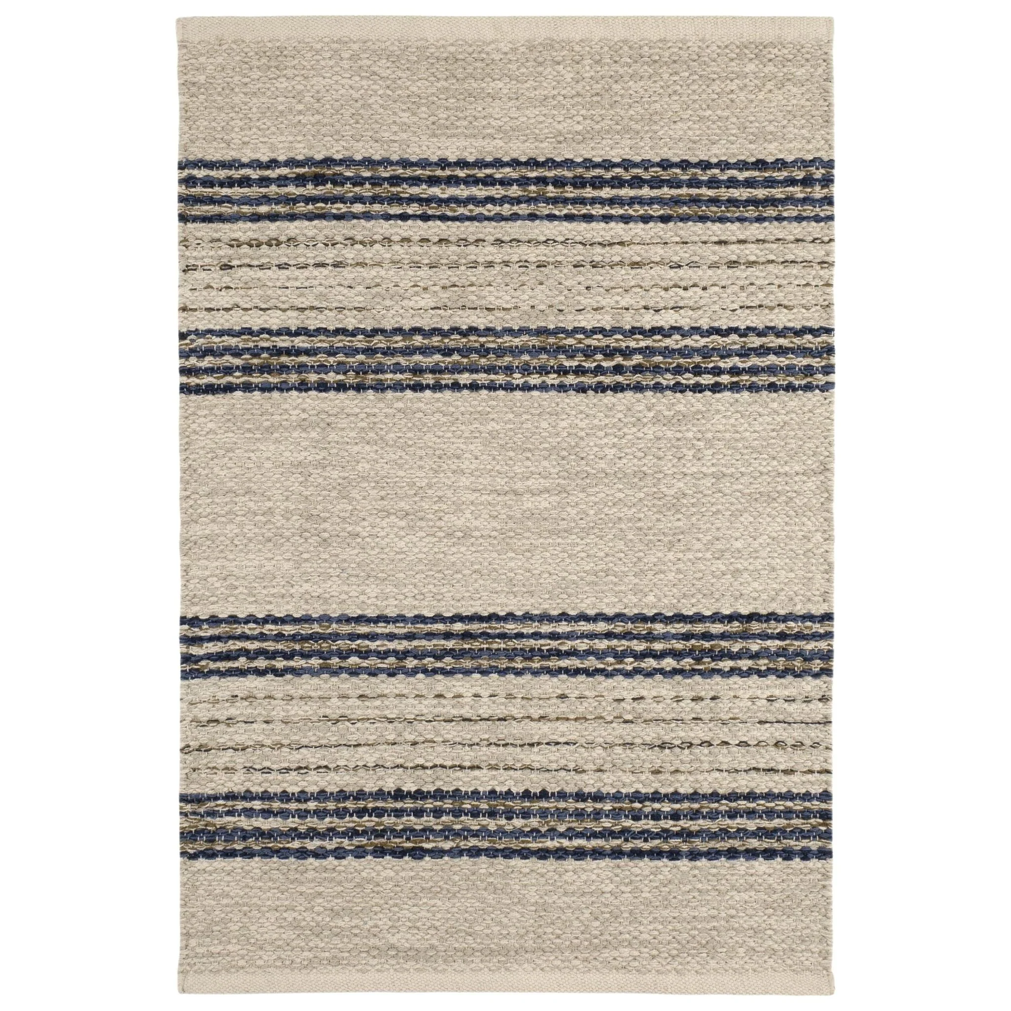 Cielo Stripe Navy Handwoven Cotton Rug