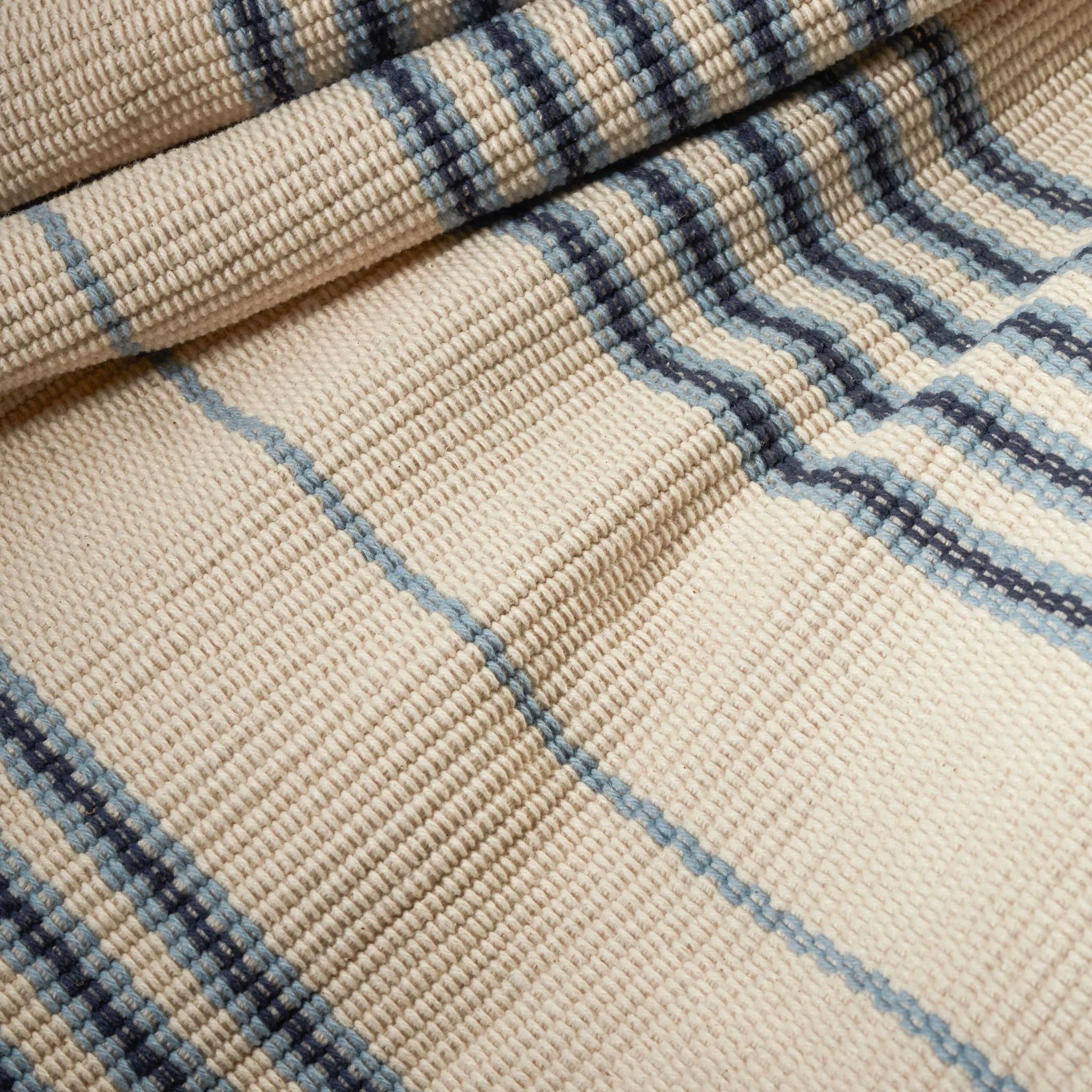 Conway Blue Handwoven Cotton Rug - Image 5