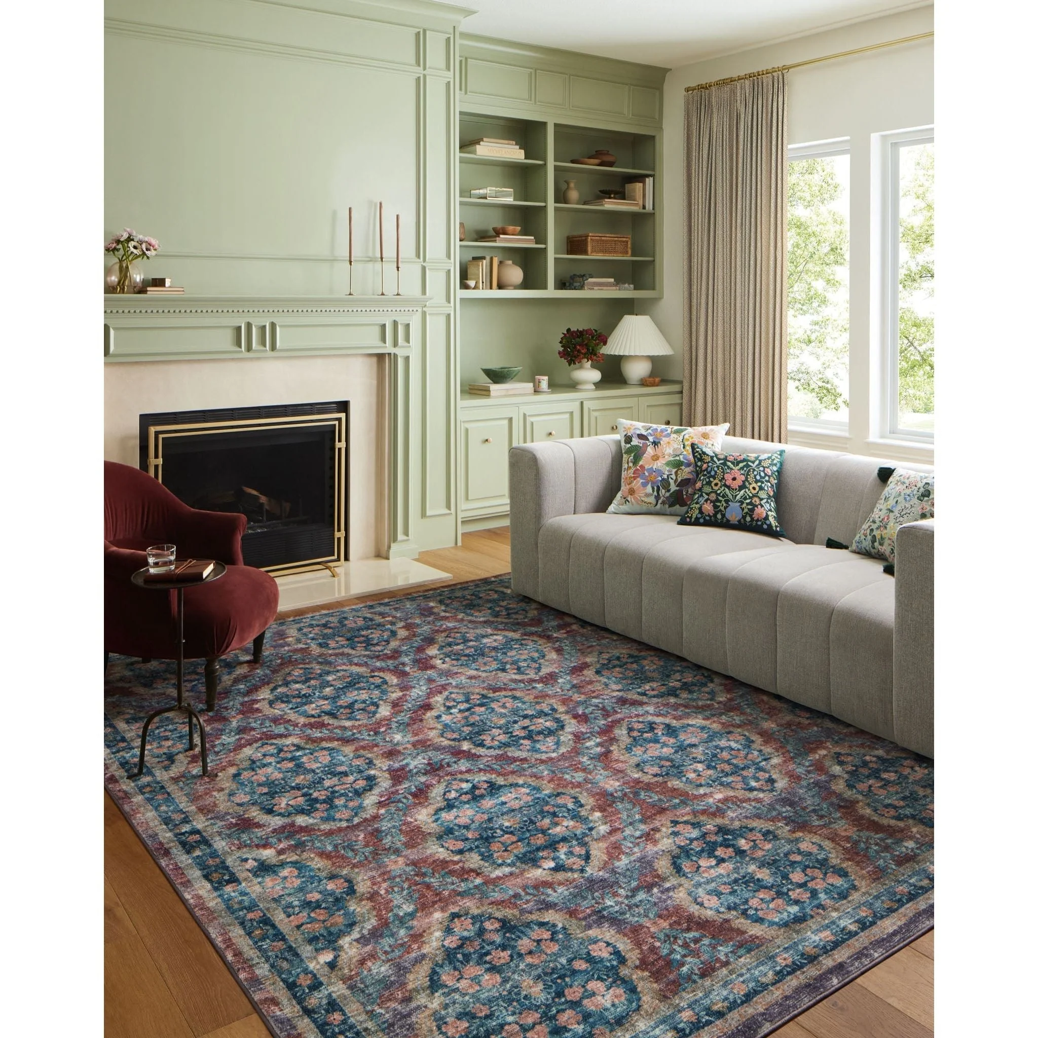 Courtyard Chateau Red | Rifle Paper Co. Rugs x Loloi - Image 2