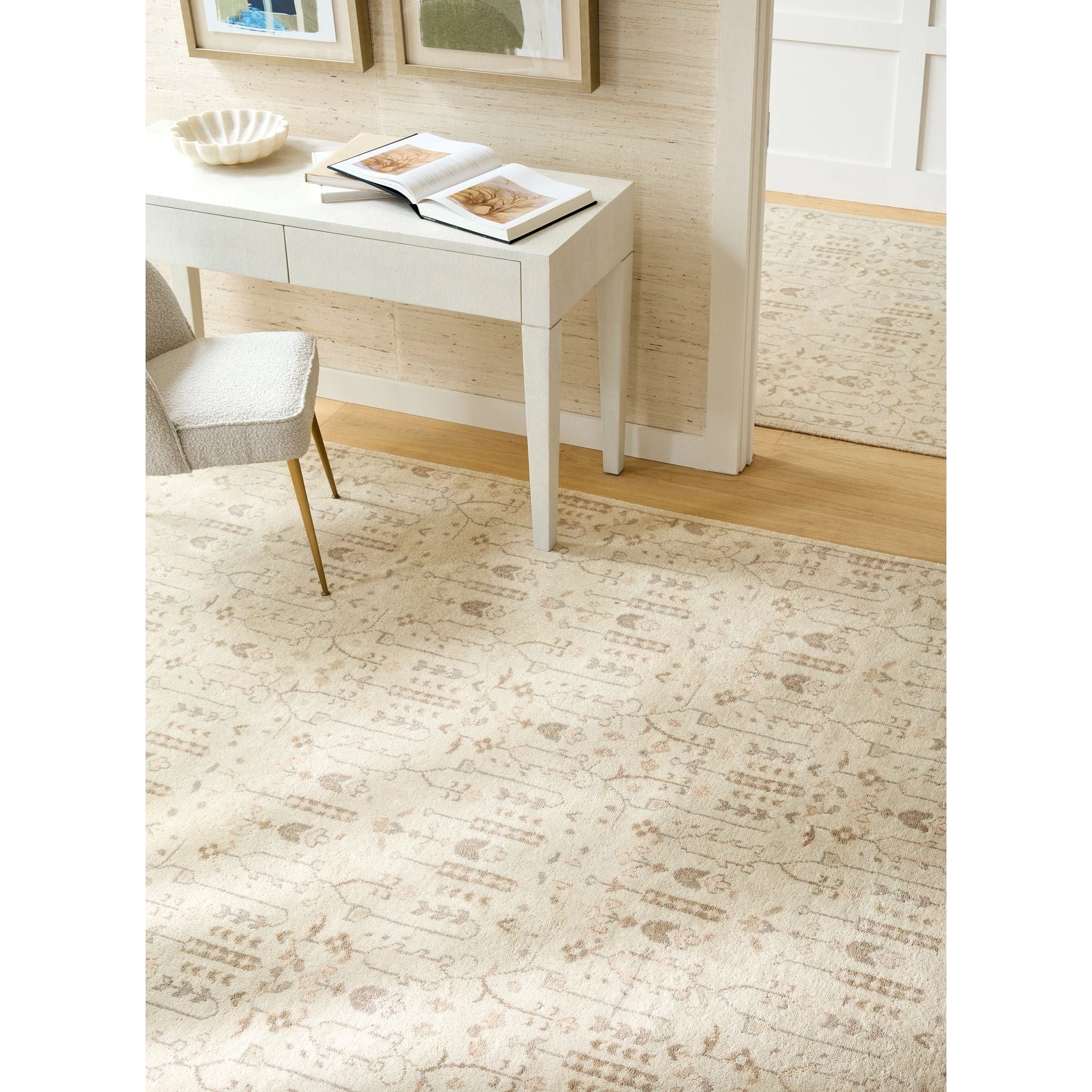 Dara Cream Hand Knotted Wool Rug - Image 3