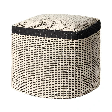 Darius Black / Ivory Pouf