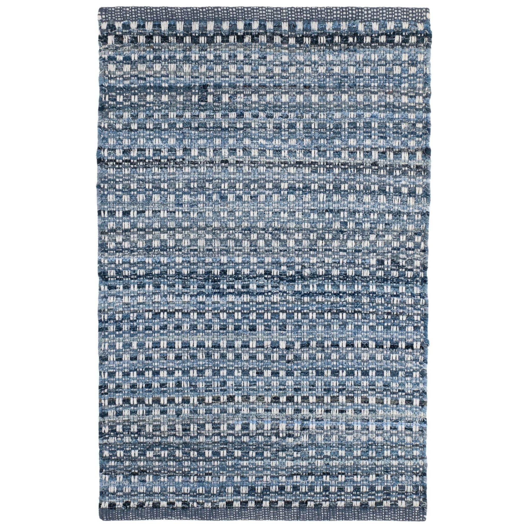 Denim Stone Blue Handwoven Cotton Rug