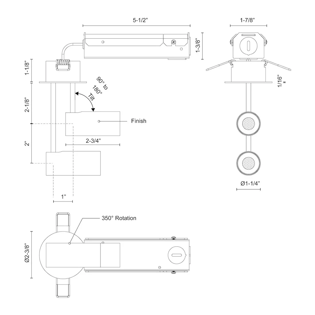 Downey 2-in Semi-Flush Mount - 2 Light - Image 6