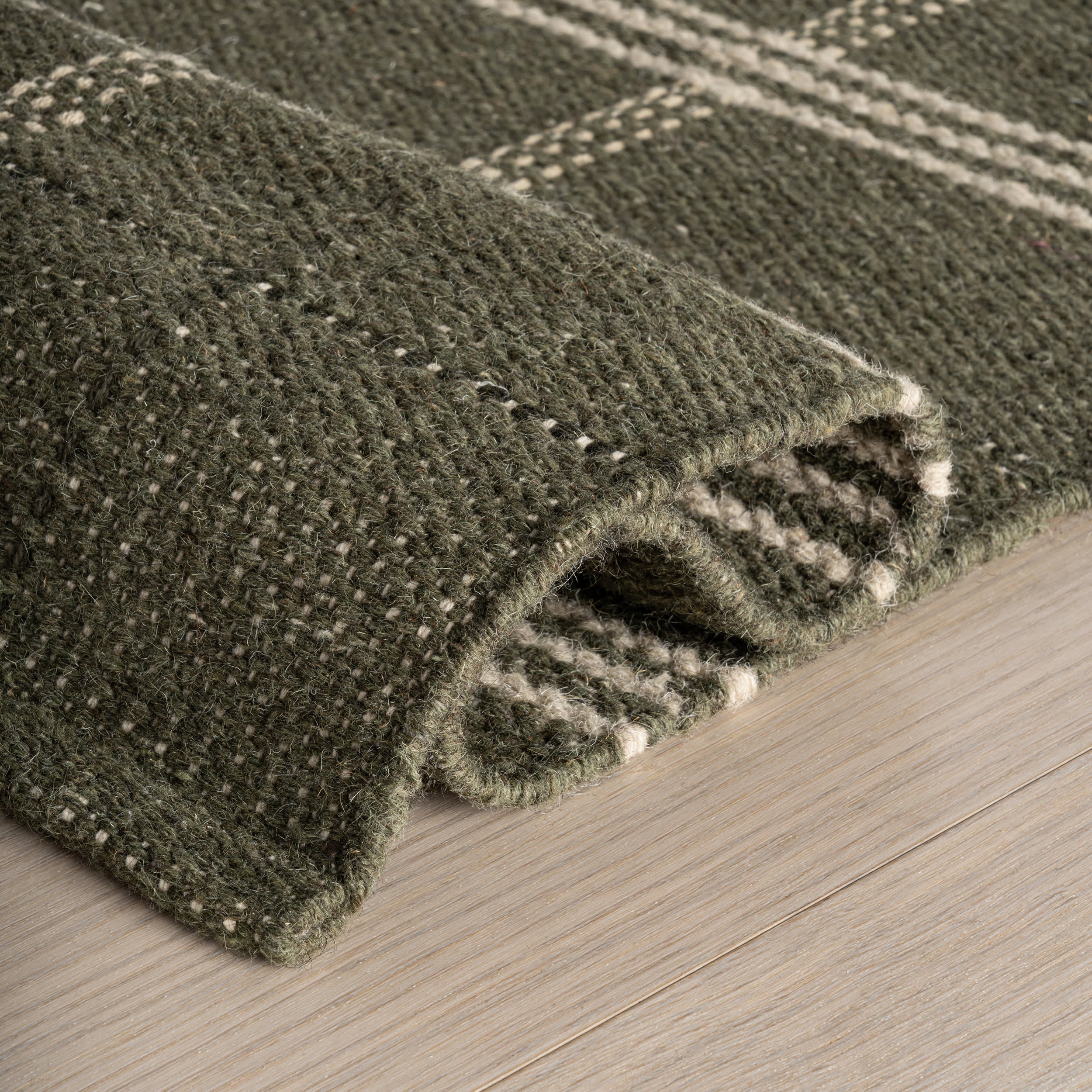 Downing Plaid Wool Rug by Nate Berkus | Green - Image 6