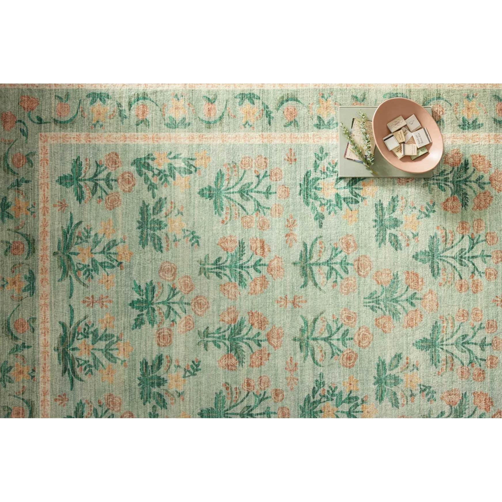 Eden Mughal Rose Moss Rug | Rifle Paper Co. x Loloi - Image 3