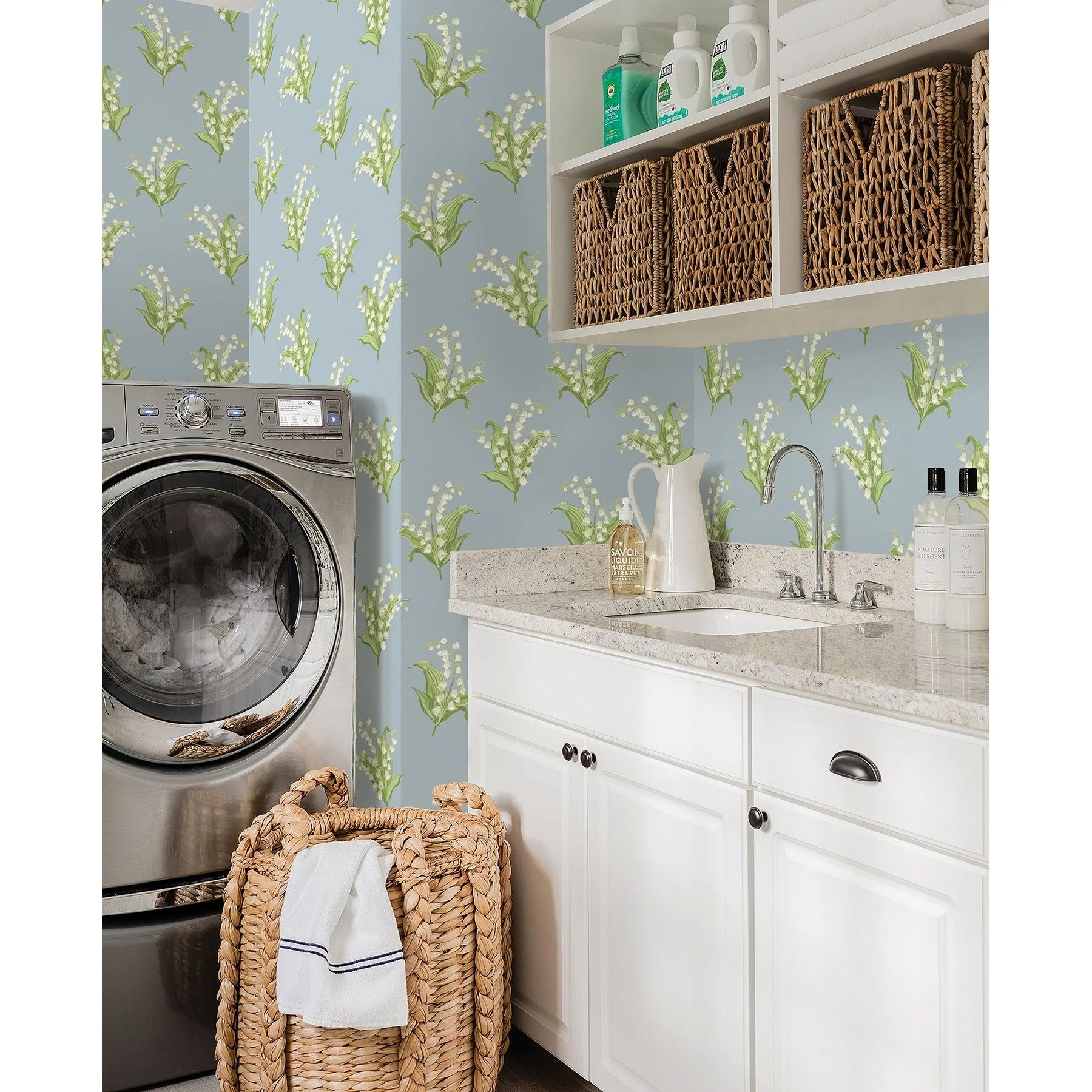 Farmington Heather Lily of the Valley Wallpaper - Image 3