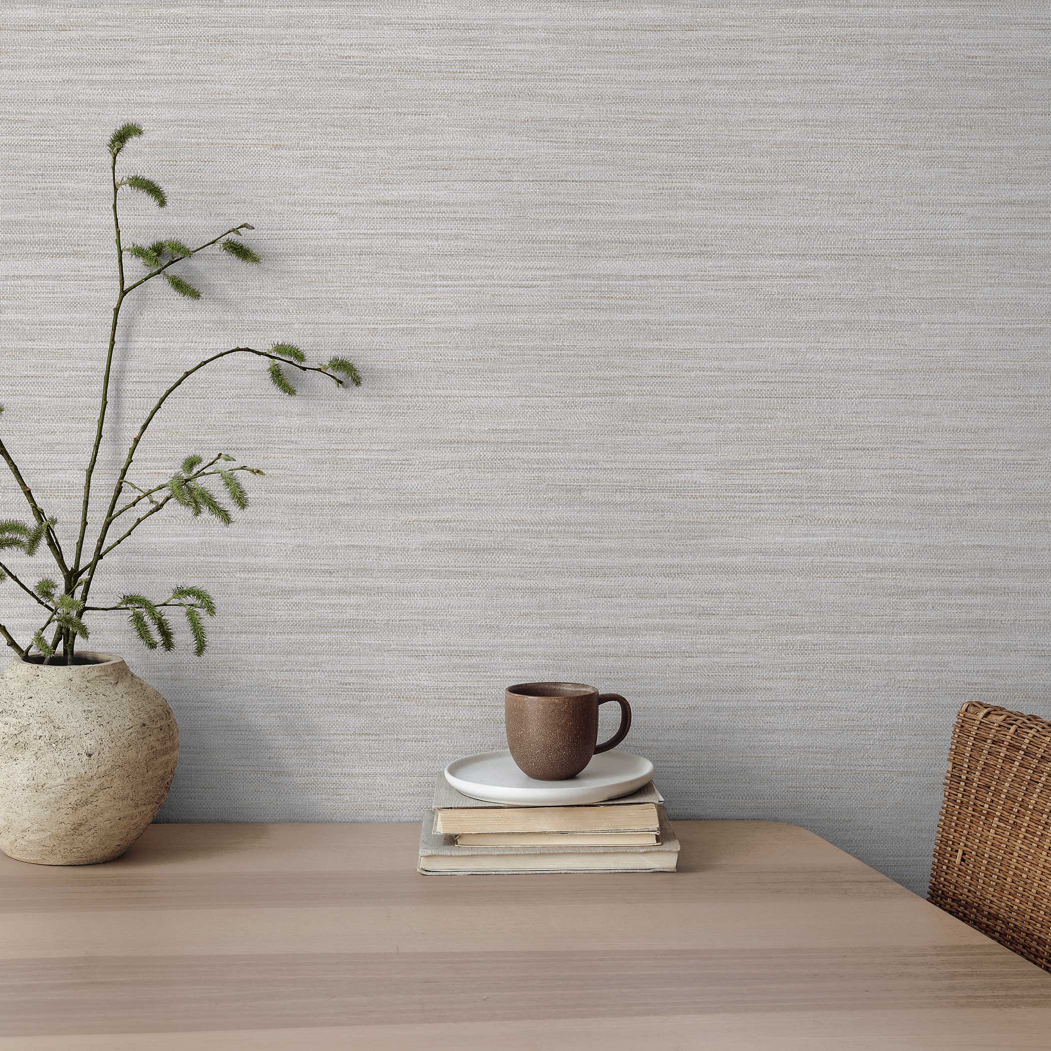 Horizontal Faux Grasscloth Peel and Stick Wallpaper - Image 19