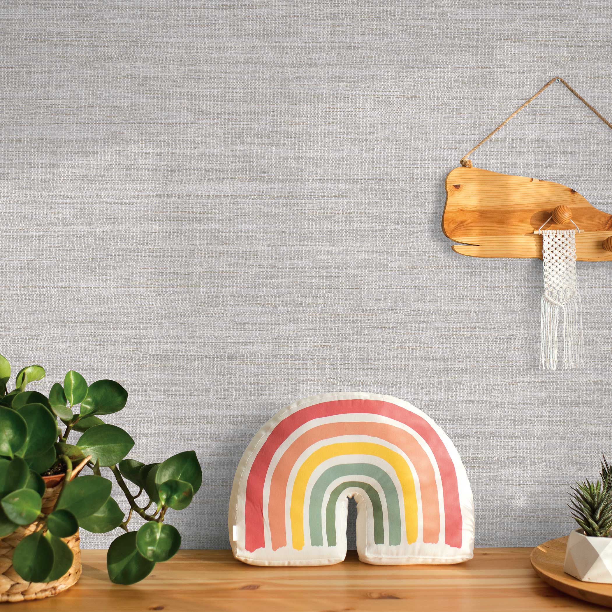 Horizontal Faux Grasscloth Peel and Stick Wallpaper - Image 24