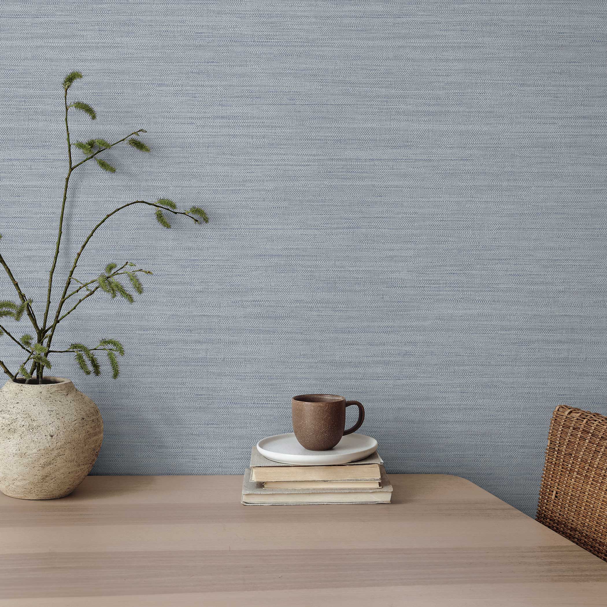 Horizontal Faux Grasscloth Peel and Stick Wallpaper - Image 30