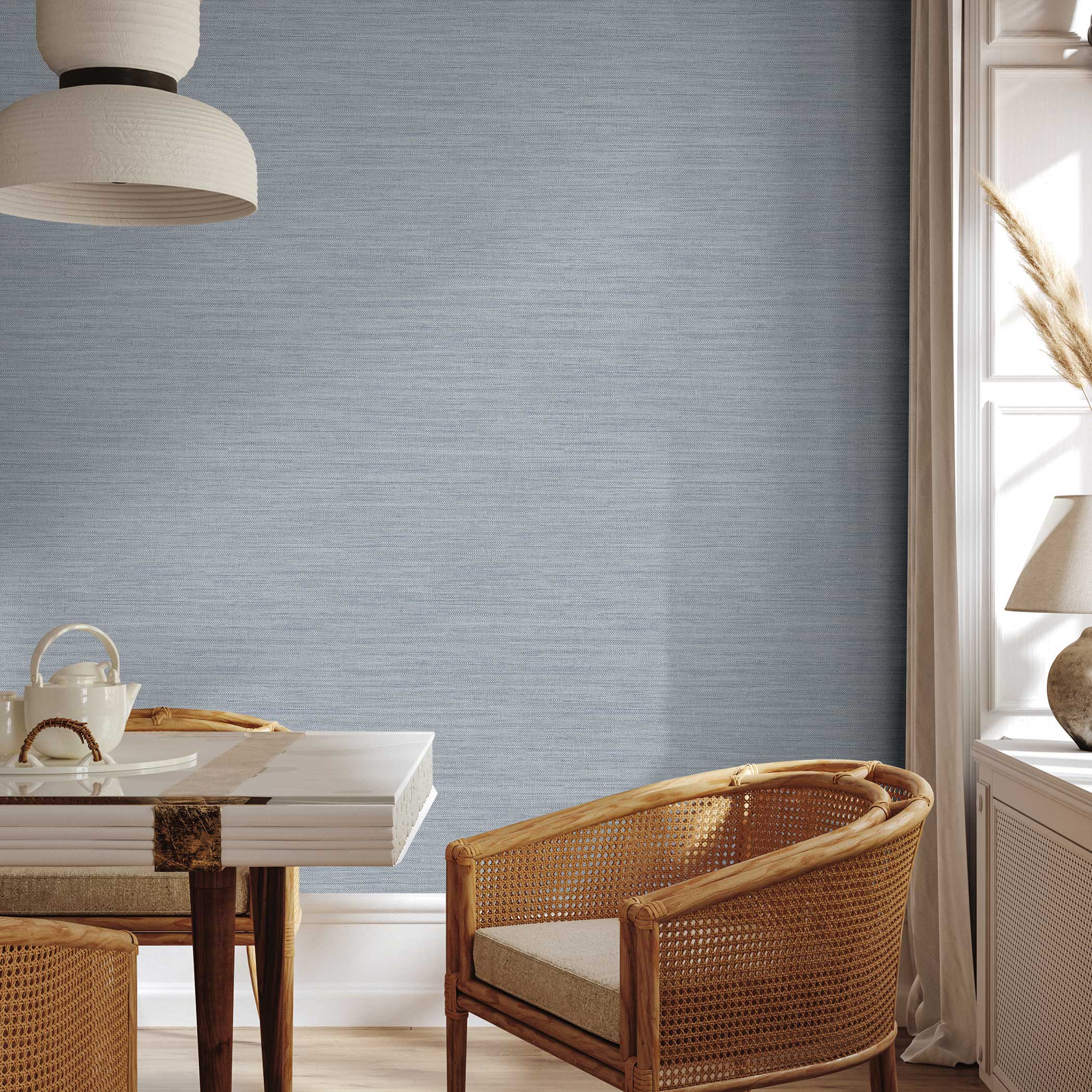 Horizontal Faux Grasscloth Peel and Stick Wallpaper - Image 31