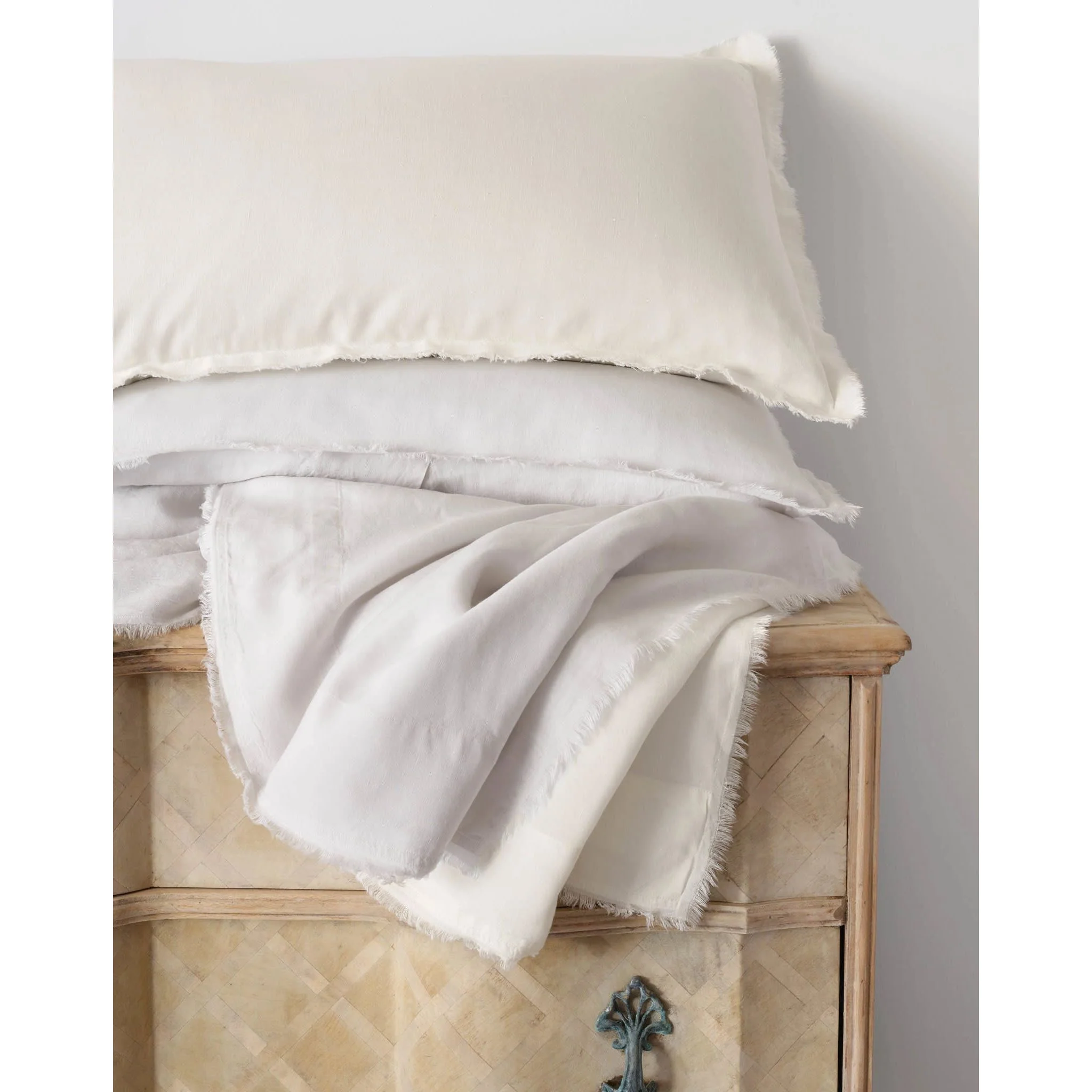 Faye Linen Pillowcases | Dove White - Image 3