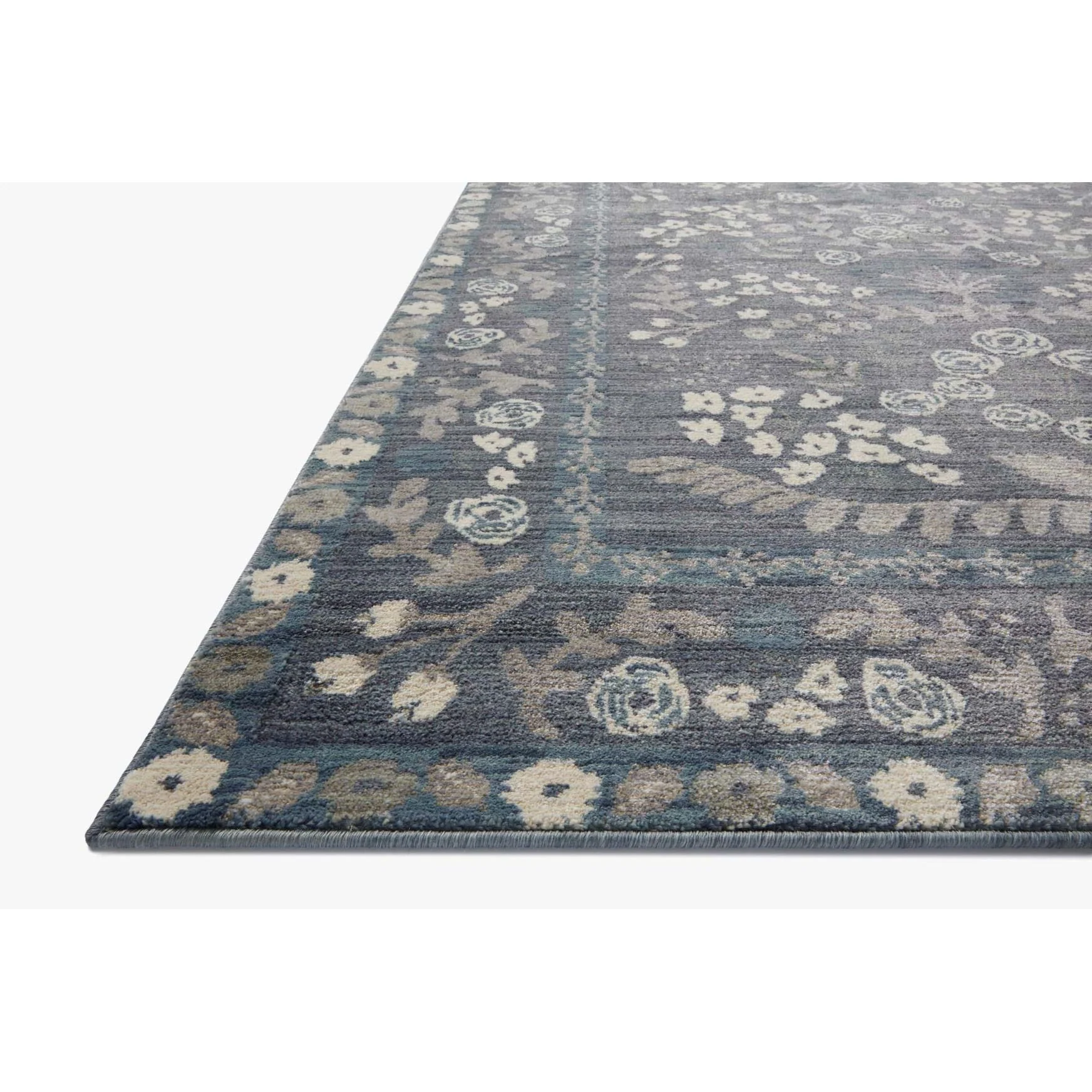 Fiore Florence Navy Grey Rug | Rifle Paper Co. x Loloi - Image 2