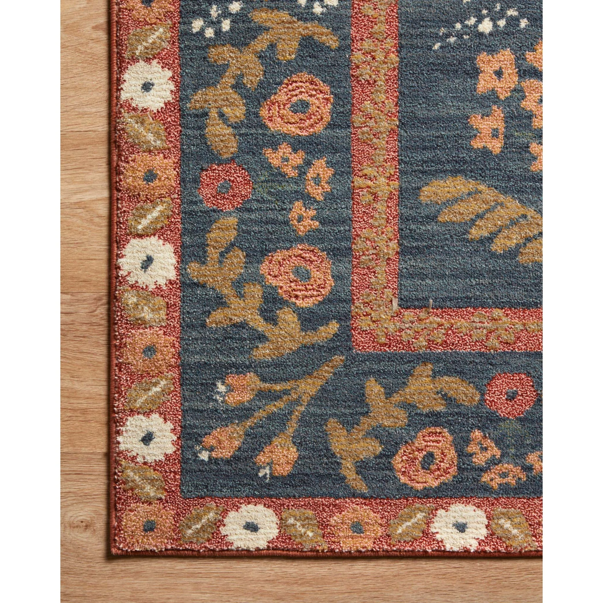 Fiore Florence Navy  /  Rust | Rifle Paper Co. Rugs x Loloi - Image 4