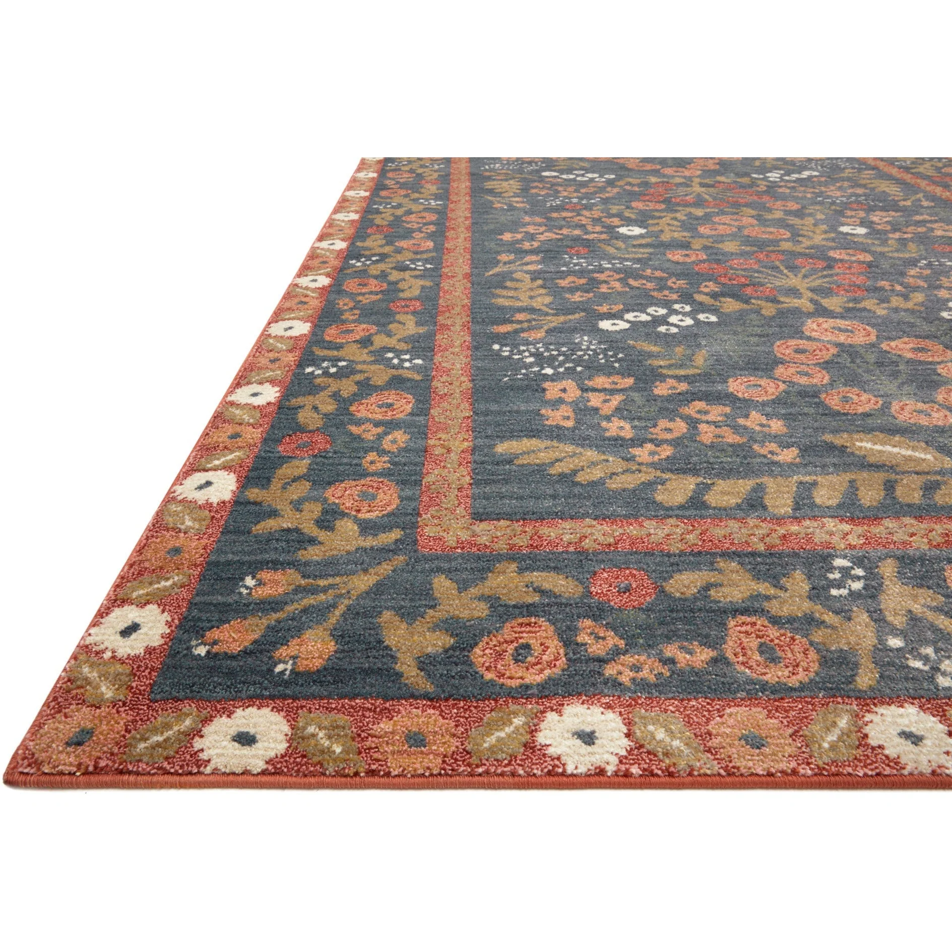 Fiore Florence Navy  /  Rust | Rifle Paper Co. Rugs x Loloi - Image 5