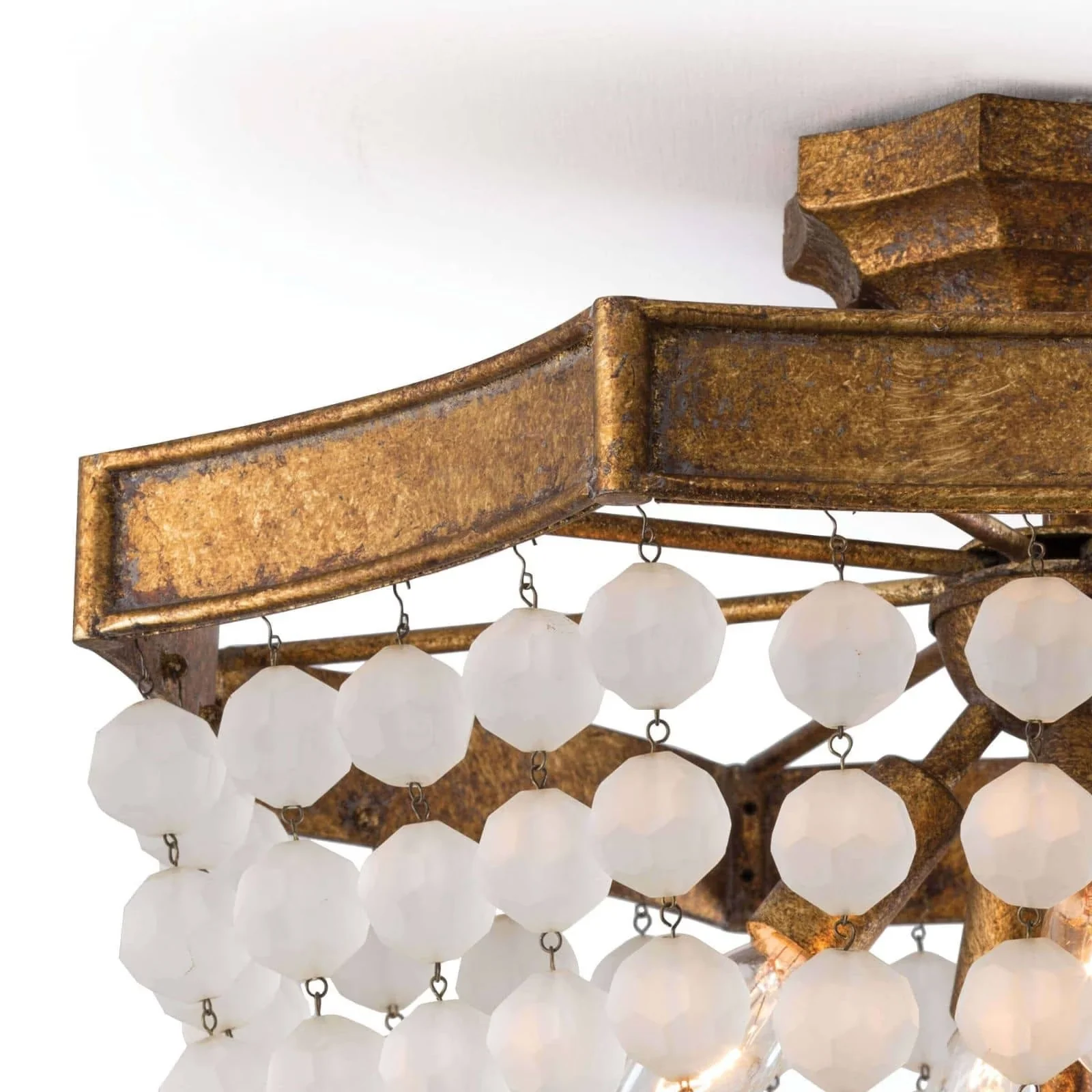 Frosted Crystal Bead Semi Flush Mount | Open Box - Image 2