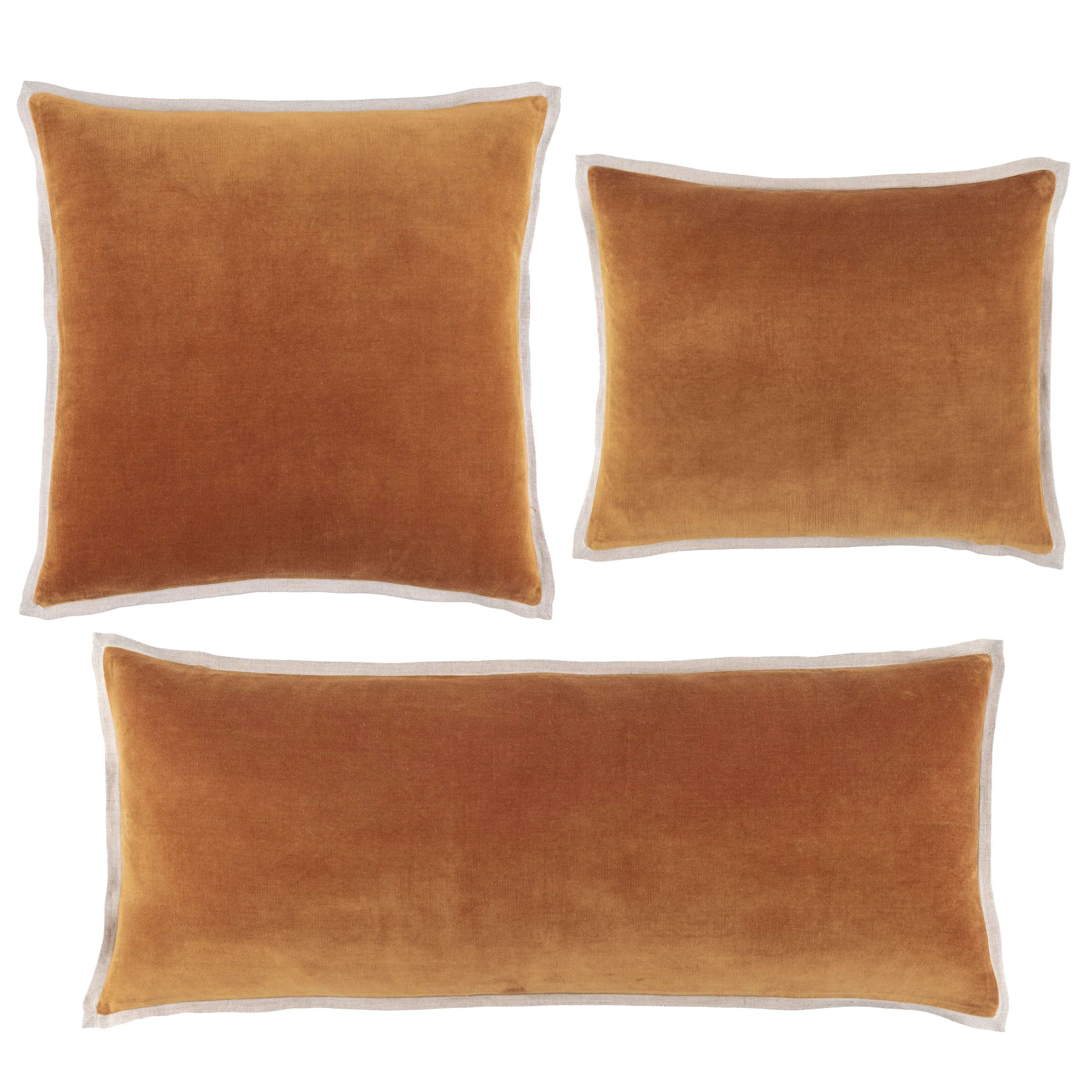 Gehry Velvet/Linen Caramel Decorative Pillow - Image 3