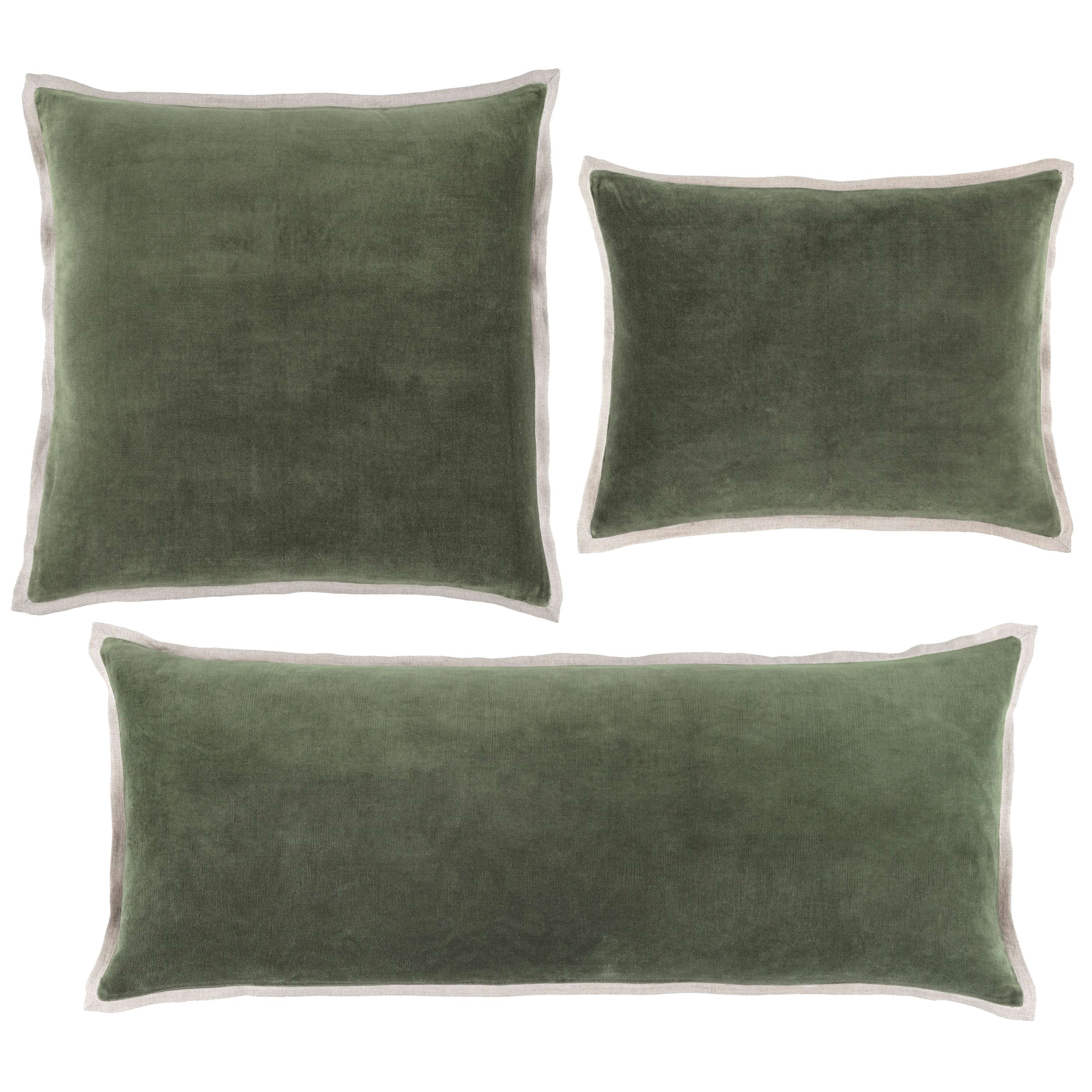 Gehry Velvet/Linen Sage Decorative Pillow - Image 4