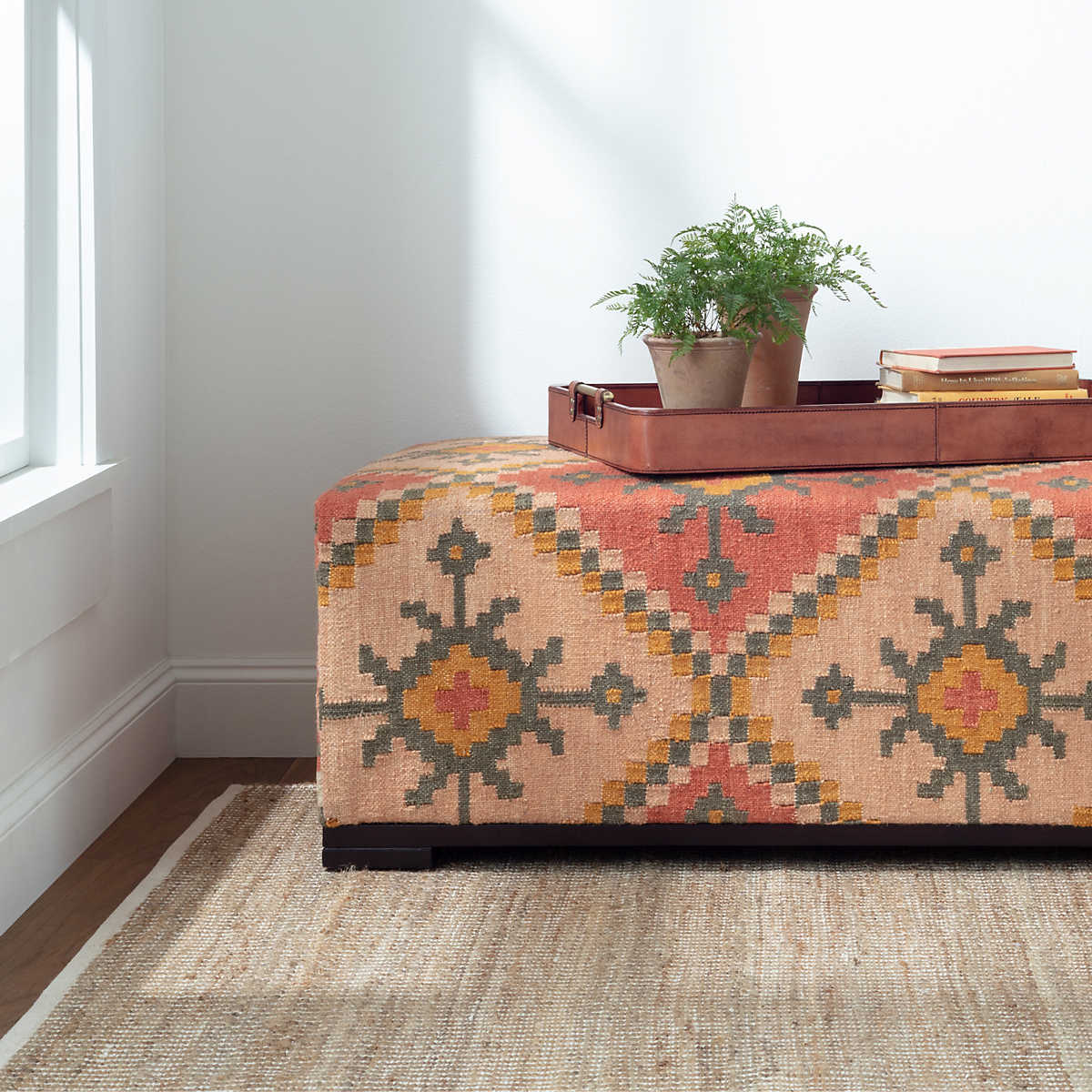 Gridwork Ivory Woven Jute Rug - Image 3