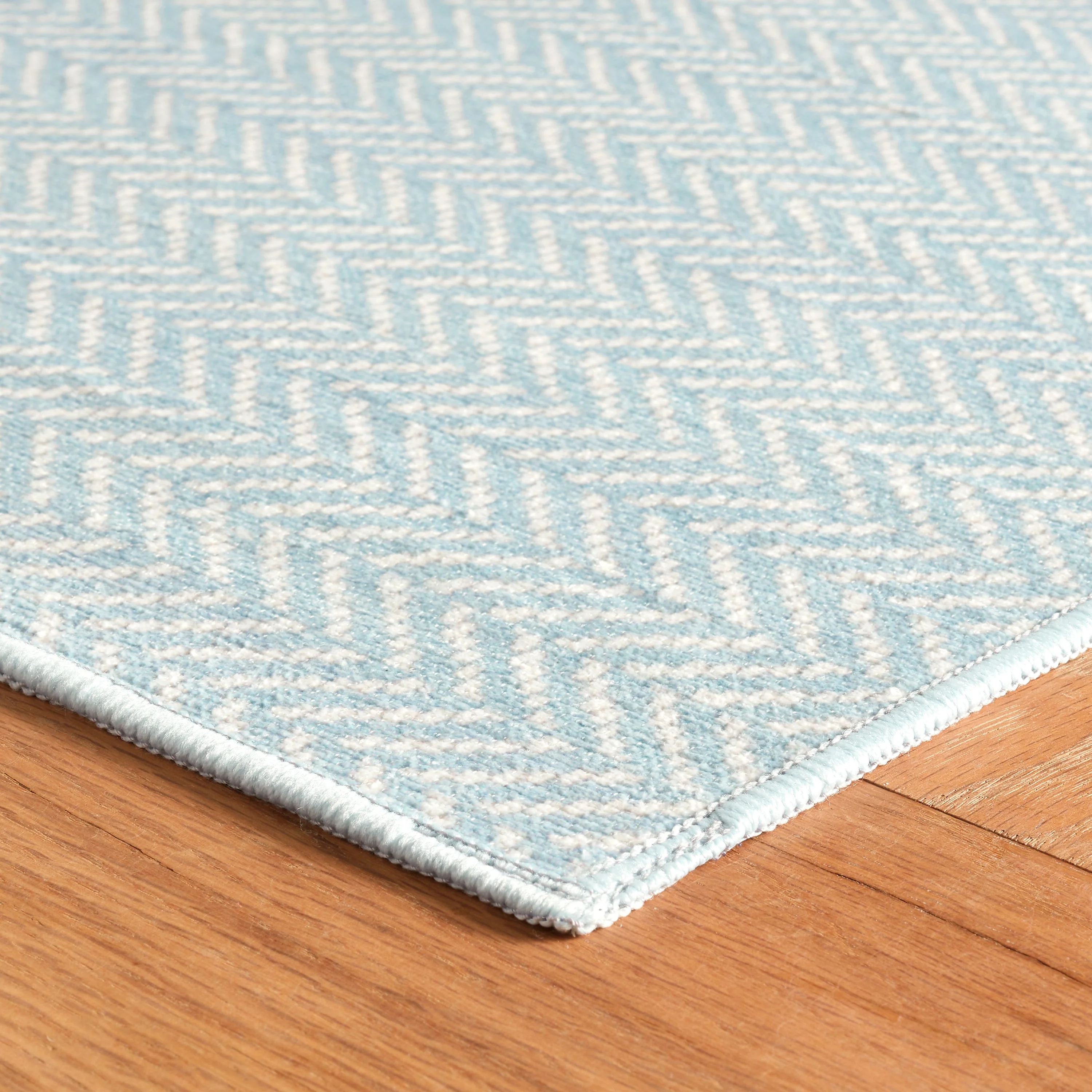 Herringbone Swedish Blue Rug - Image 4