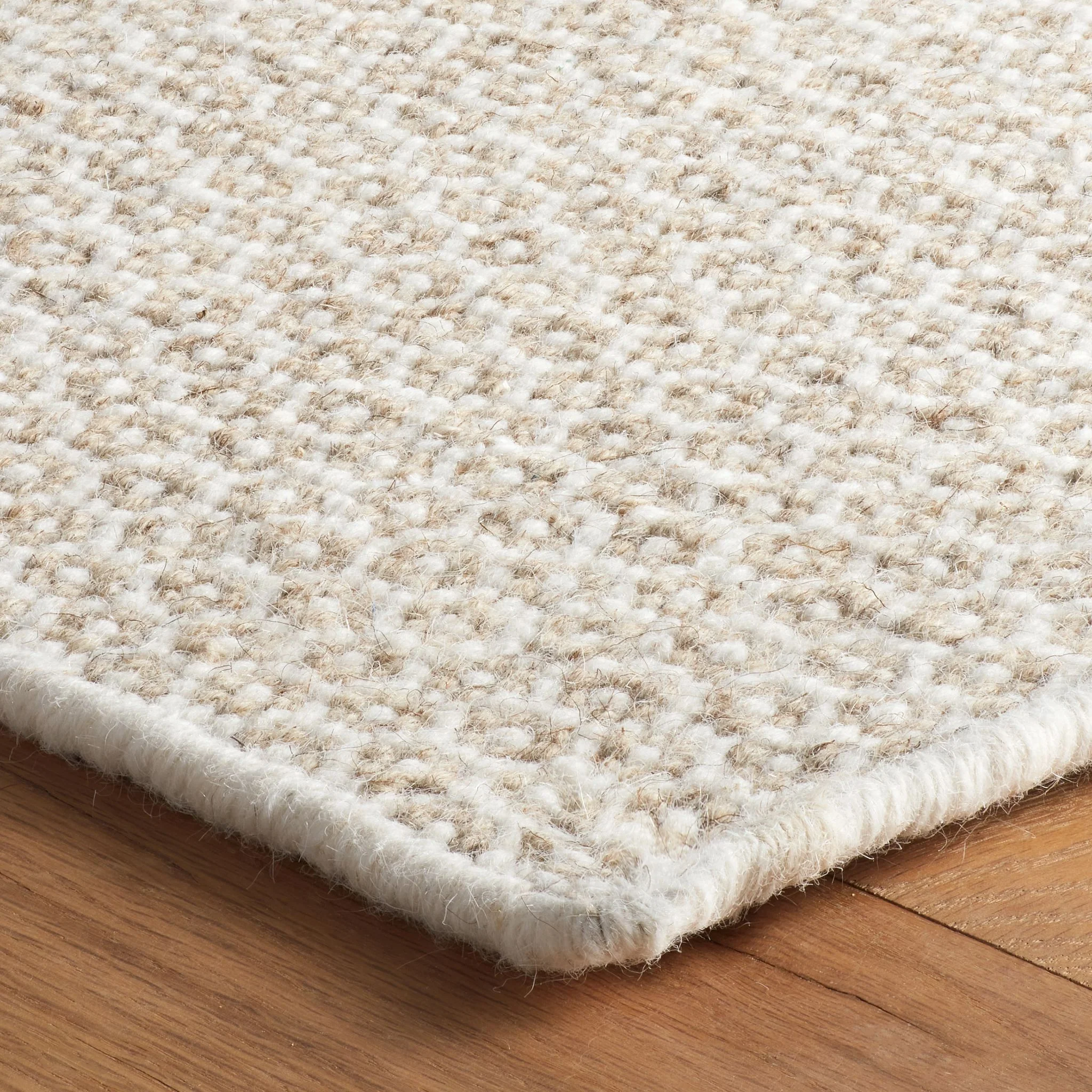 Honeycomb Natural Handwoven Wool Rug - Image 6