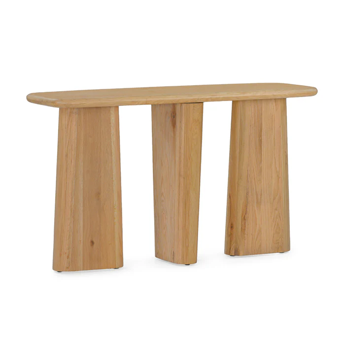 Laurel Solid White Oak Console Table – Natural - Image 3