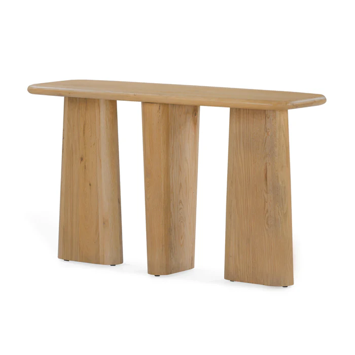 Laurel Solid White Oak Console Table – Natural - Image 4