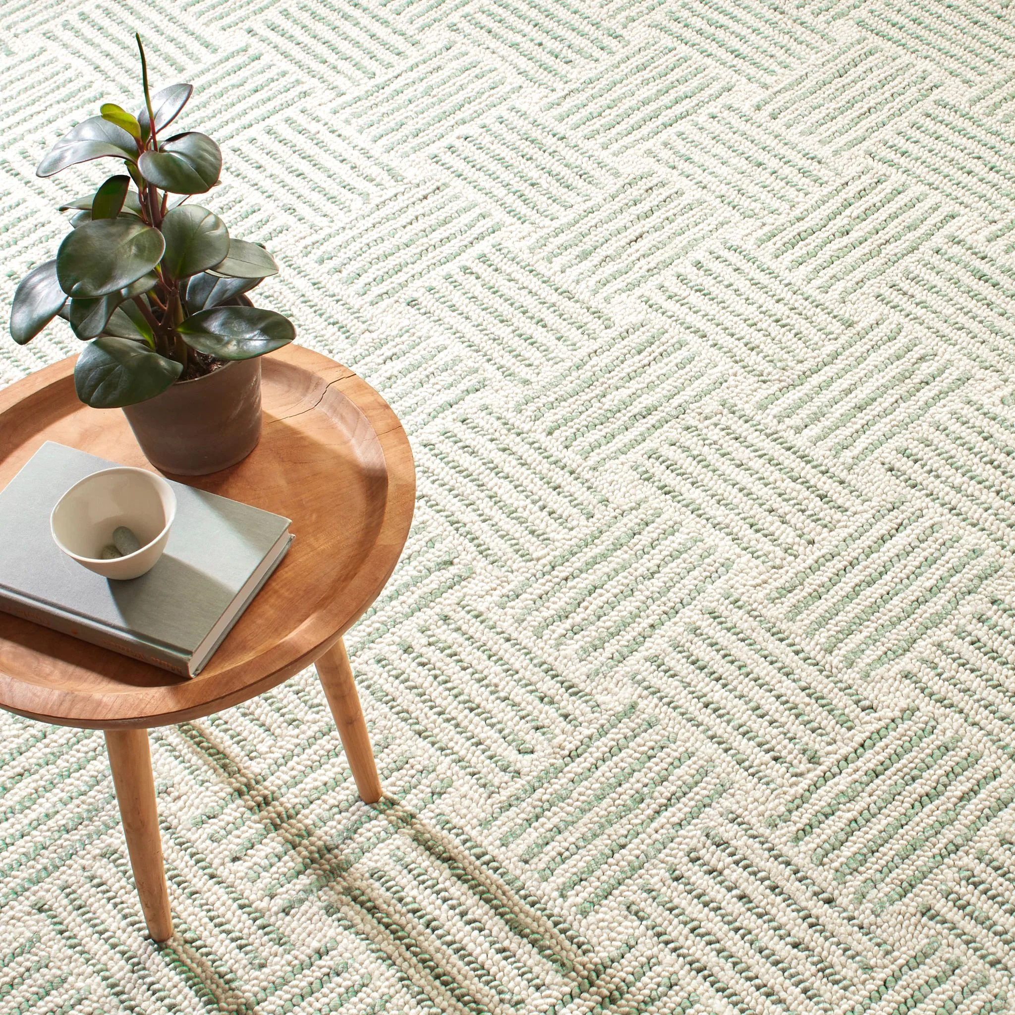Layers Desert Sage Hand Hooked Wool Rug - Image 2