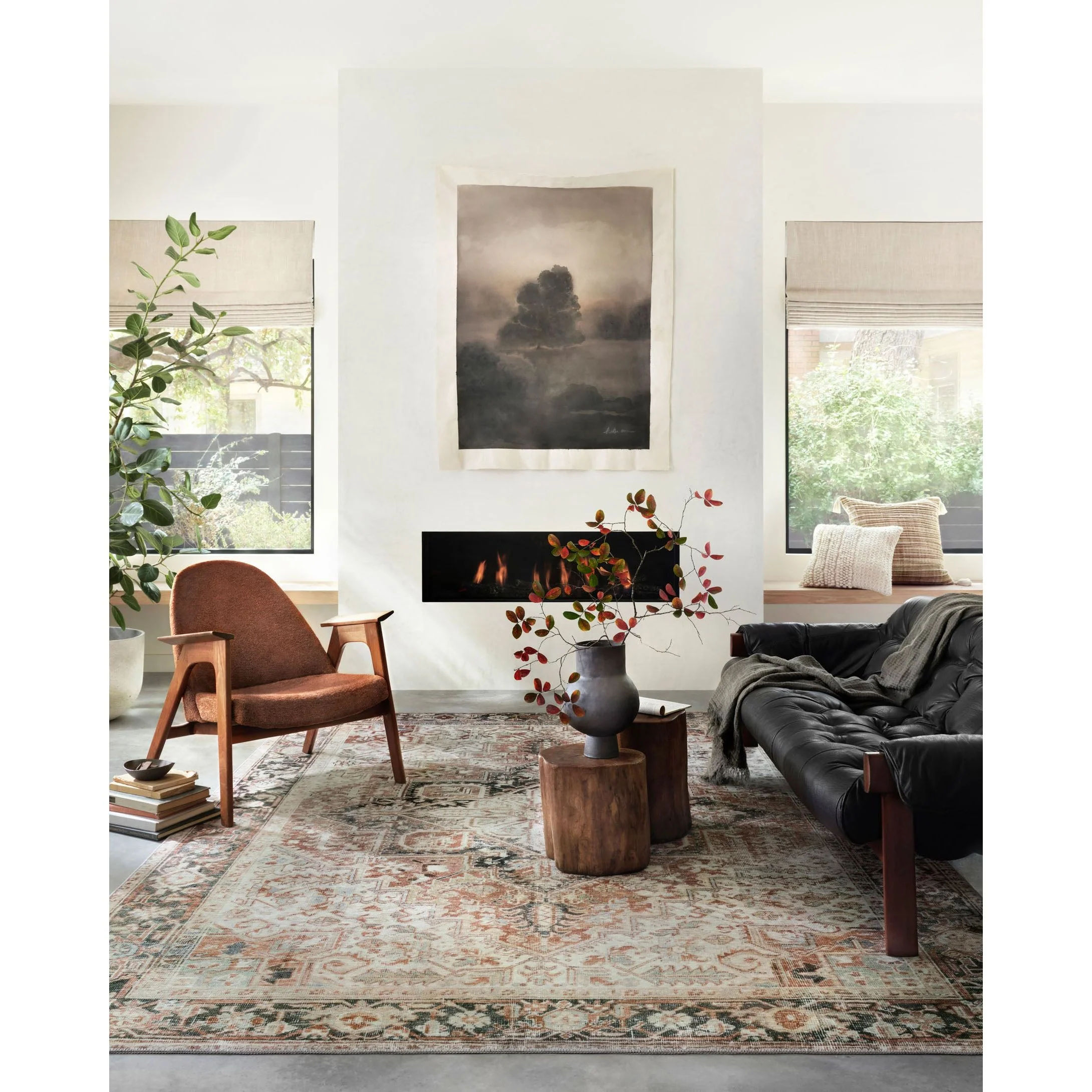 Lenna Rust / Charcoal Rug | Magnolia Home by Joanna Gaines x Loloi - Image 2