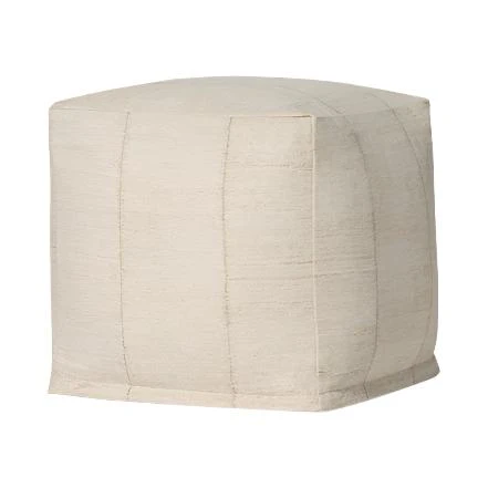 Leila Ivory Pouf