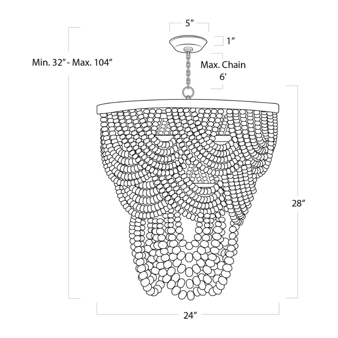 Lorelei Wood Bead Chandelier - Image 6