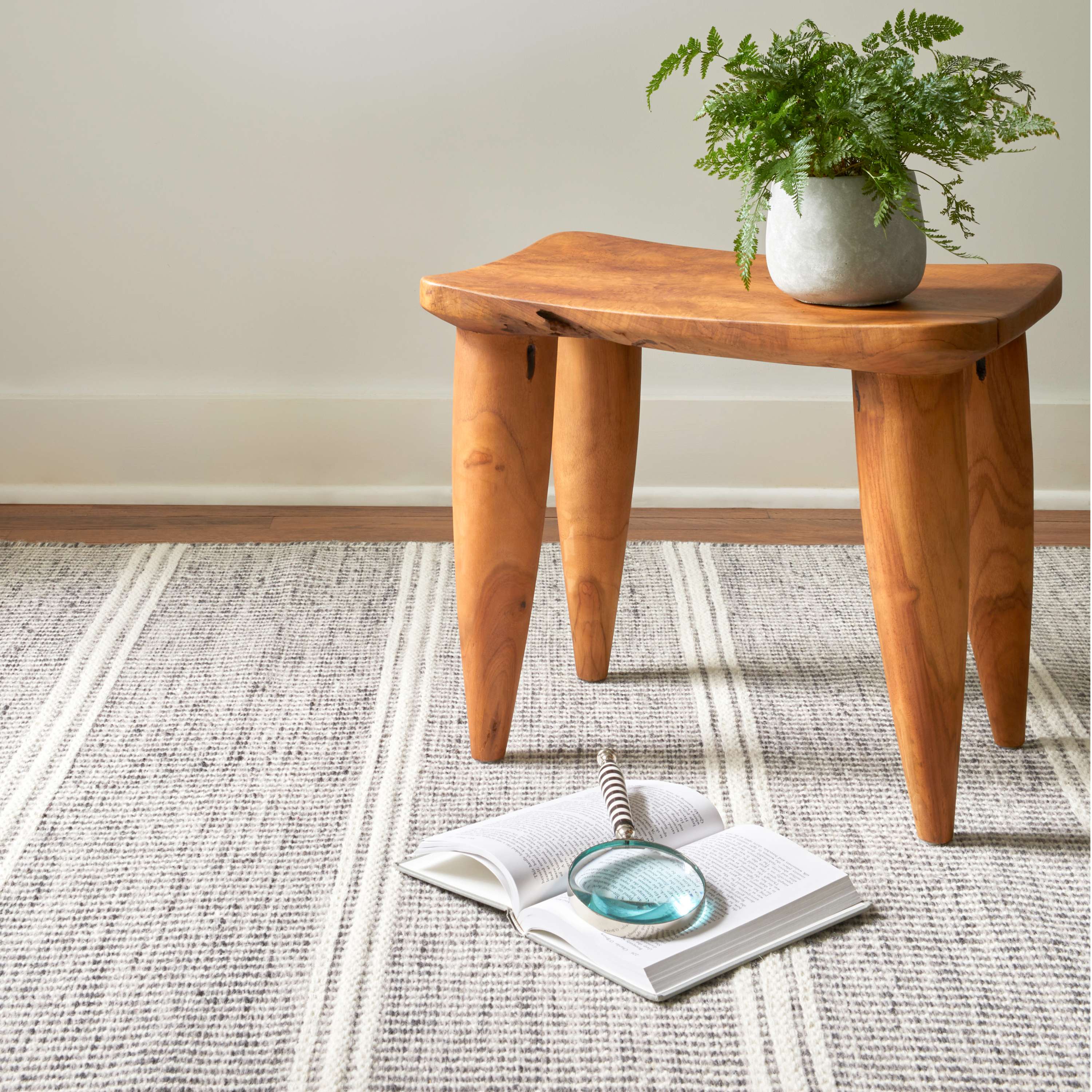 Malta Grey Woven Wool Rug - Image 4