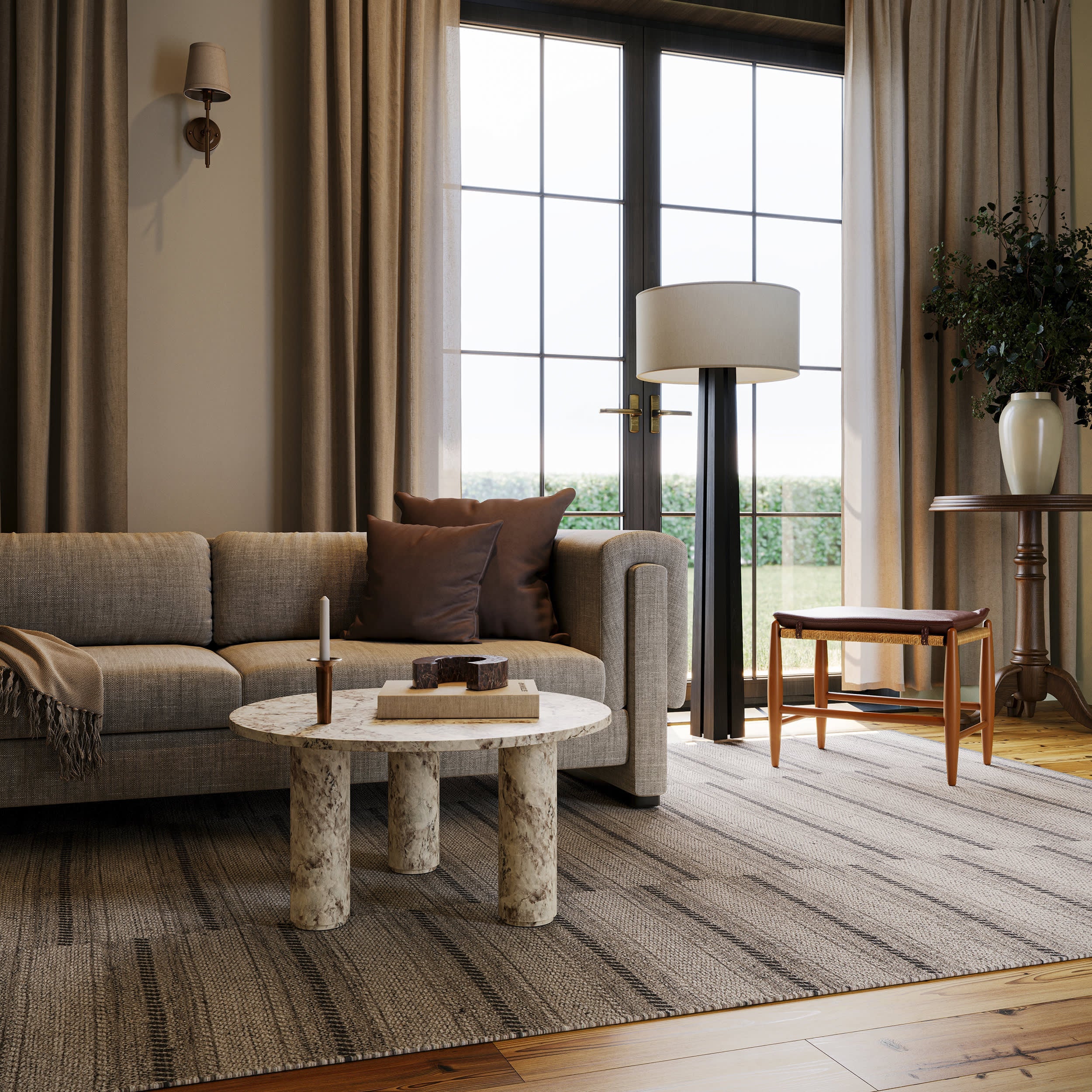 Mateo Striped Wool Cozy Rug by Nate Berkus | Brown - Image 3