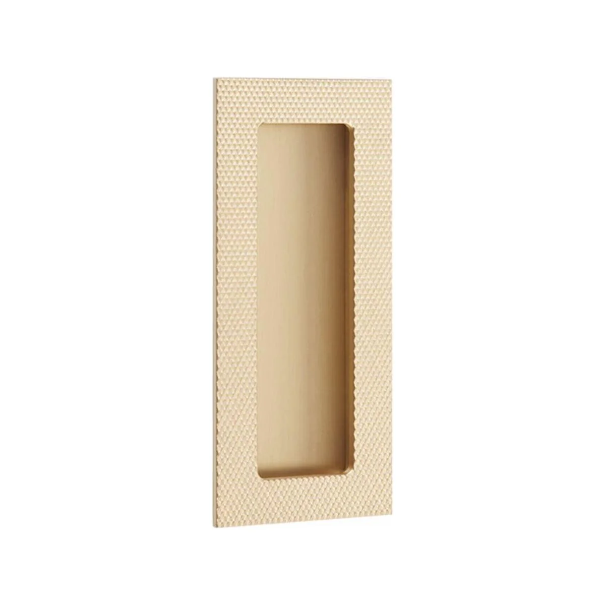 Modern Rectangular Knurled With Plain Pocket Flush Pull