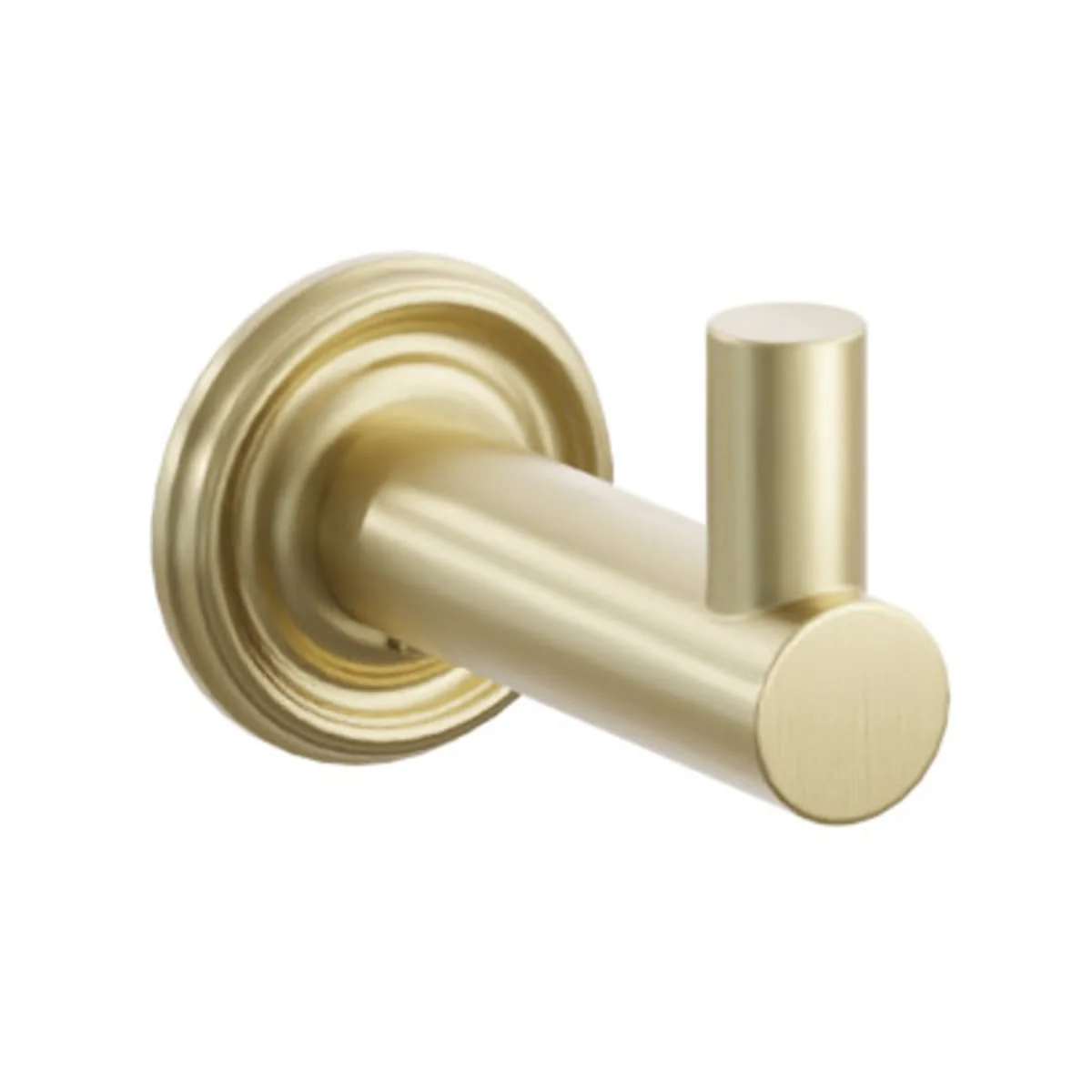Modern Tubular Brass Single Hook with Rosette - Image 7