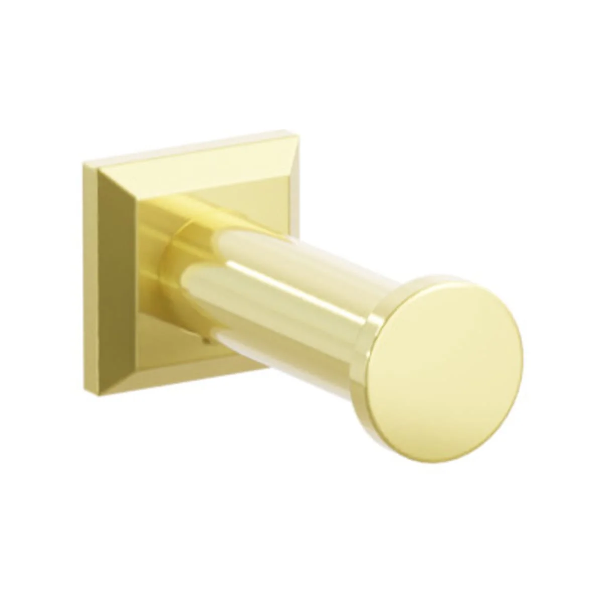 Modern Tubular Brass Single Robe Hook with Rosette - Image 3
