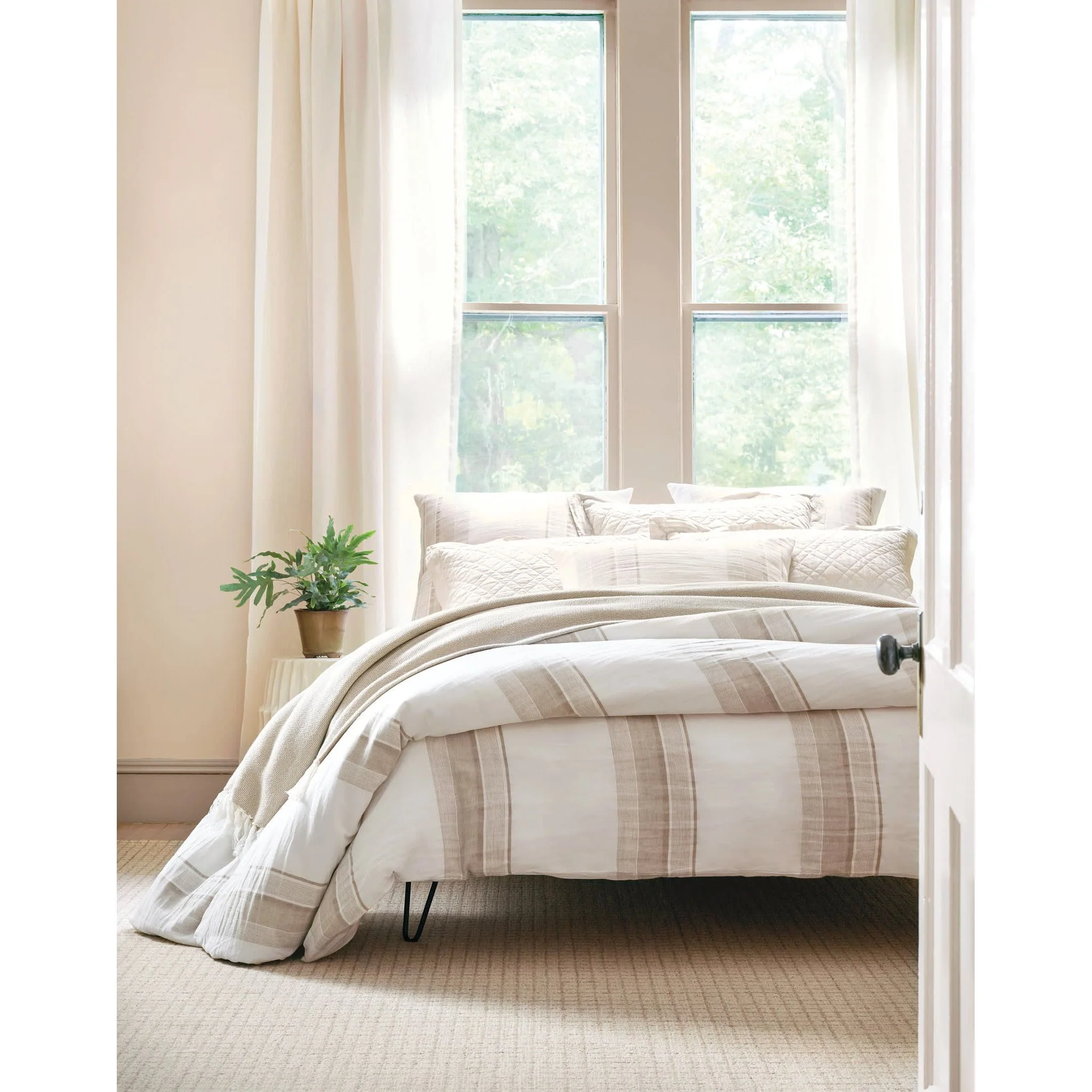 Napa Stripe Linen Sham | Natural