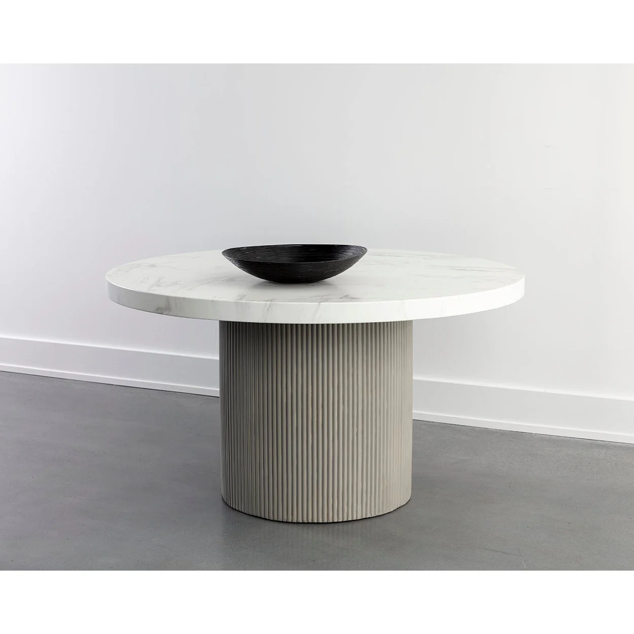 Nicolette Dining Table - Light Grey - Marble Look - Image 3