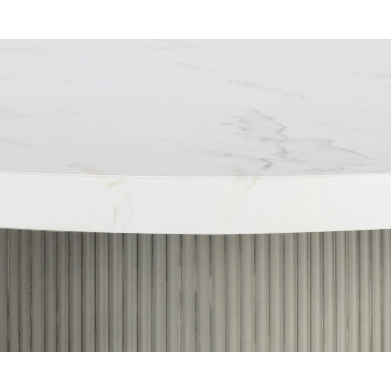 Nicolette Dining Table - Light Grey - Marble Look - Image 4