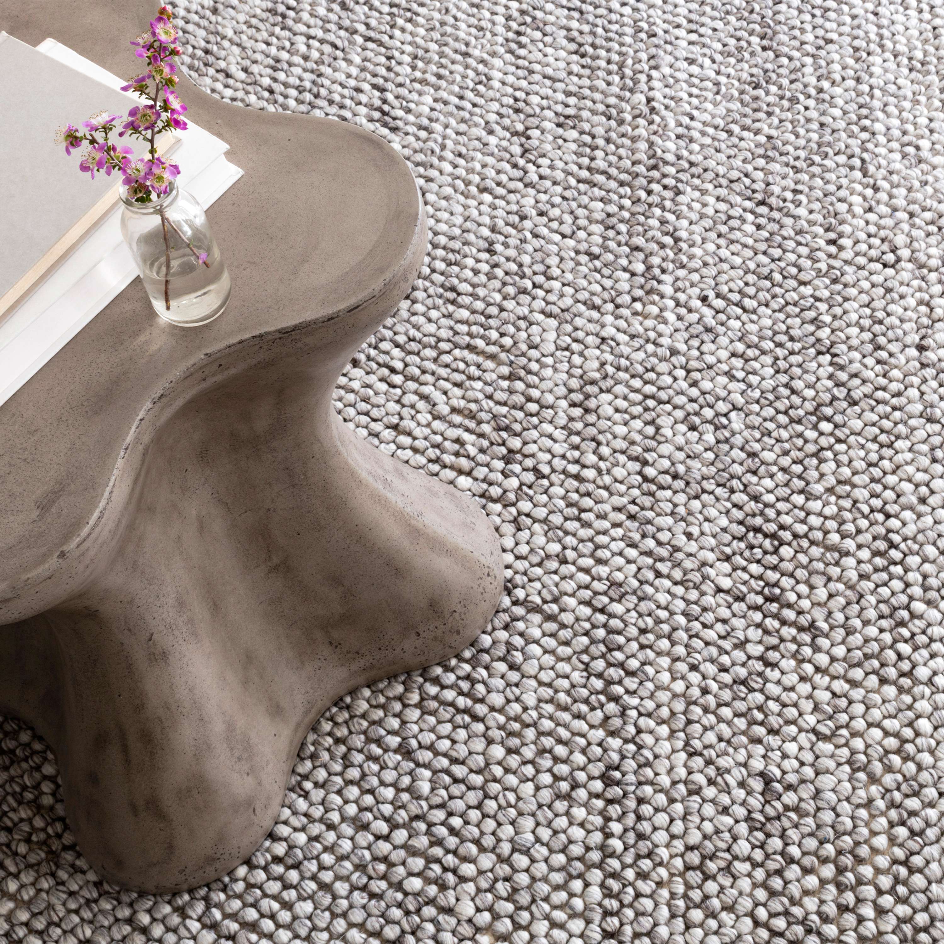 Niels Grey Woven Wool/Viscose Rug - Image 2