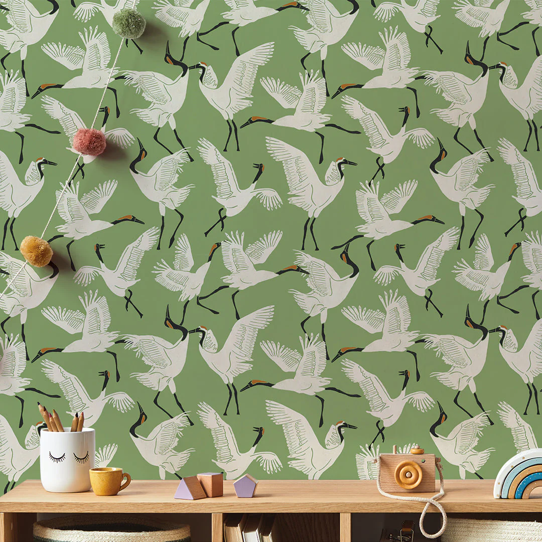 Family of Cranes Peel and Stick Wallpaper By Novogratz - Image 12