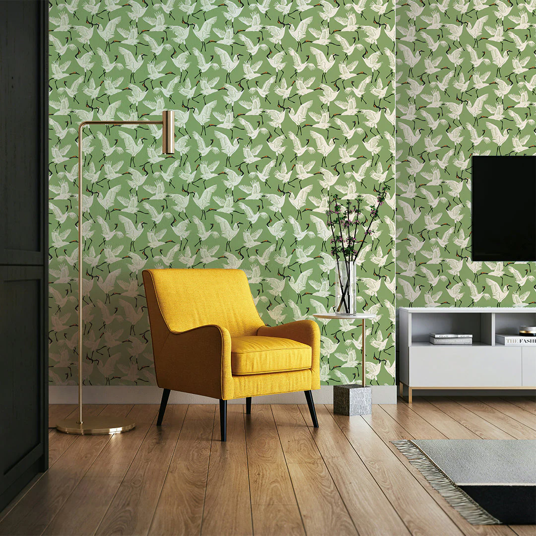 Family of Cranes Peel and Stick Wallpaper By Novogratz - Image 13